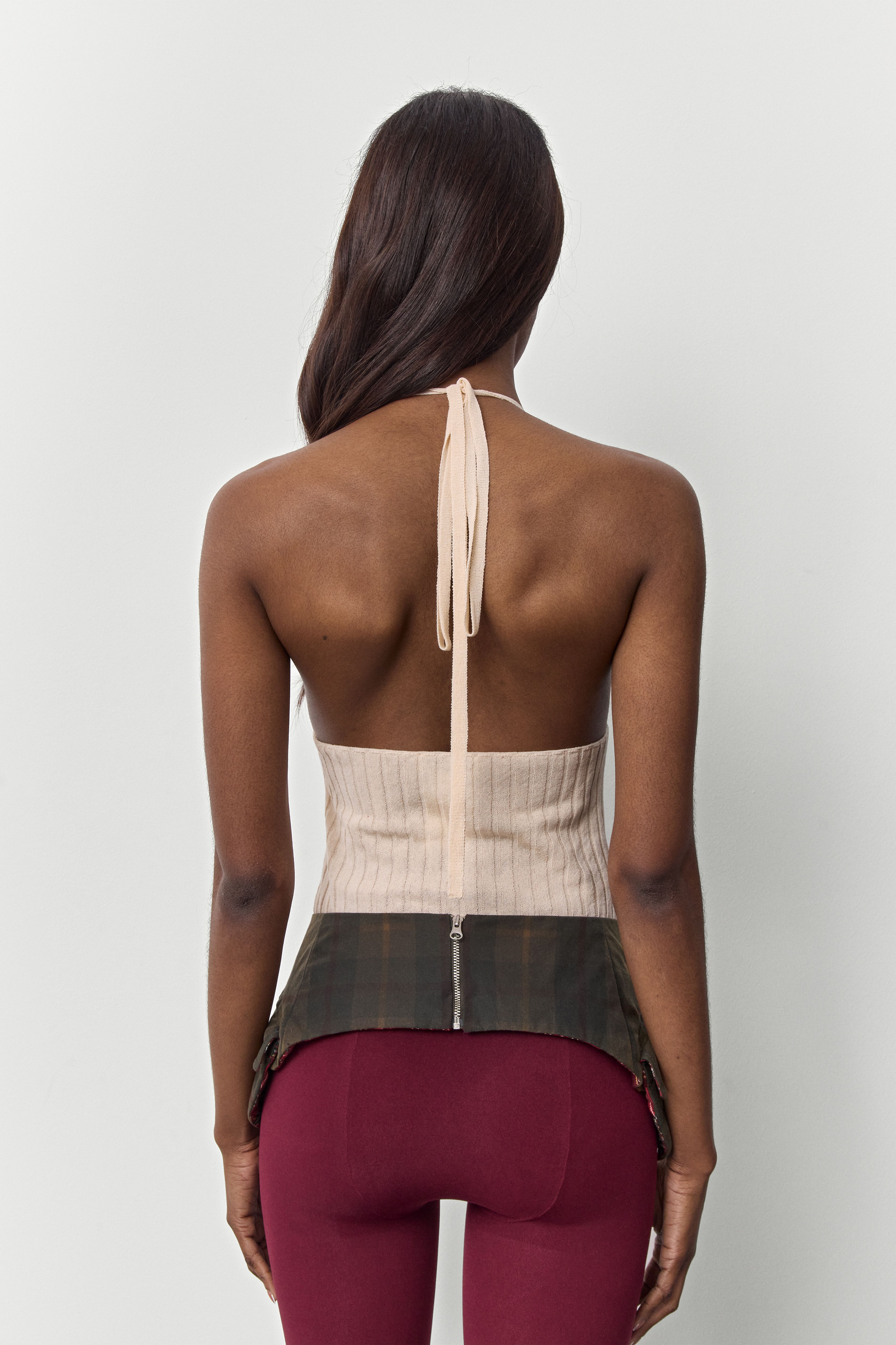 Romina Ivory Halter Knit Top | Miista | Designed & Handmade in Europe