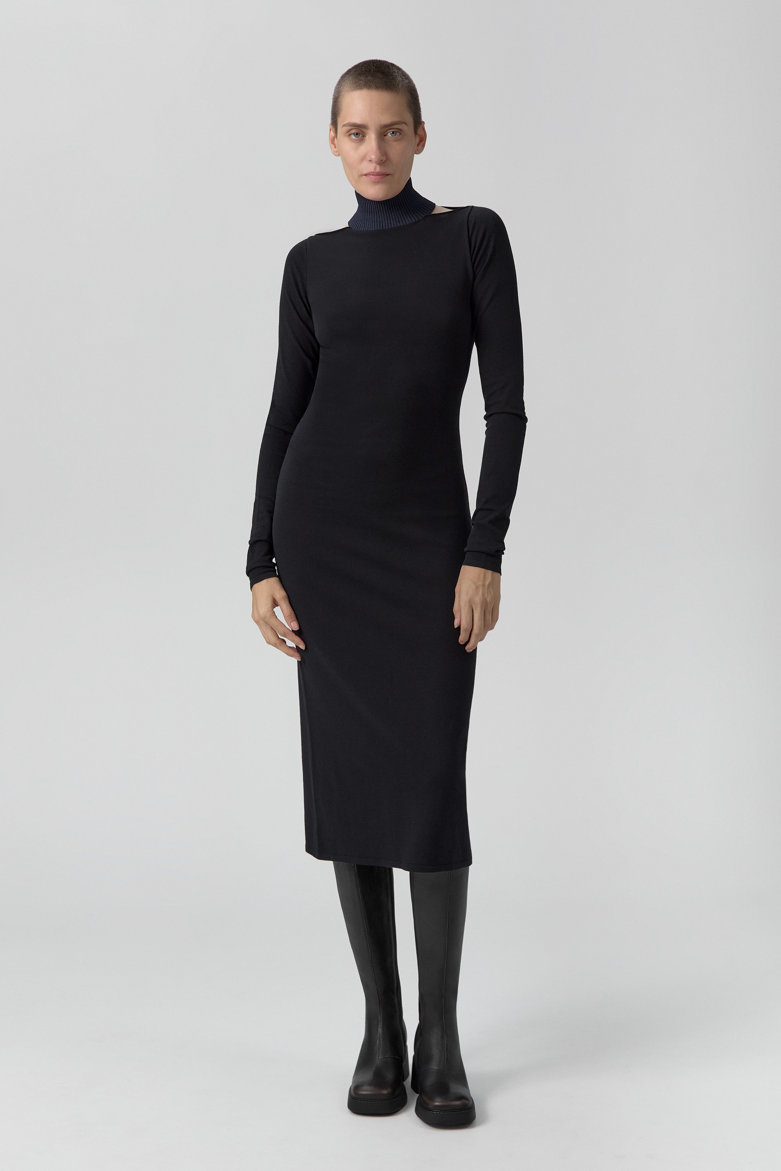 Marina Dress - Black Extra Fine Merino Knit | Miista | Designed & Handmade in Europe