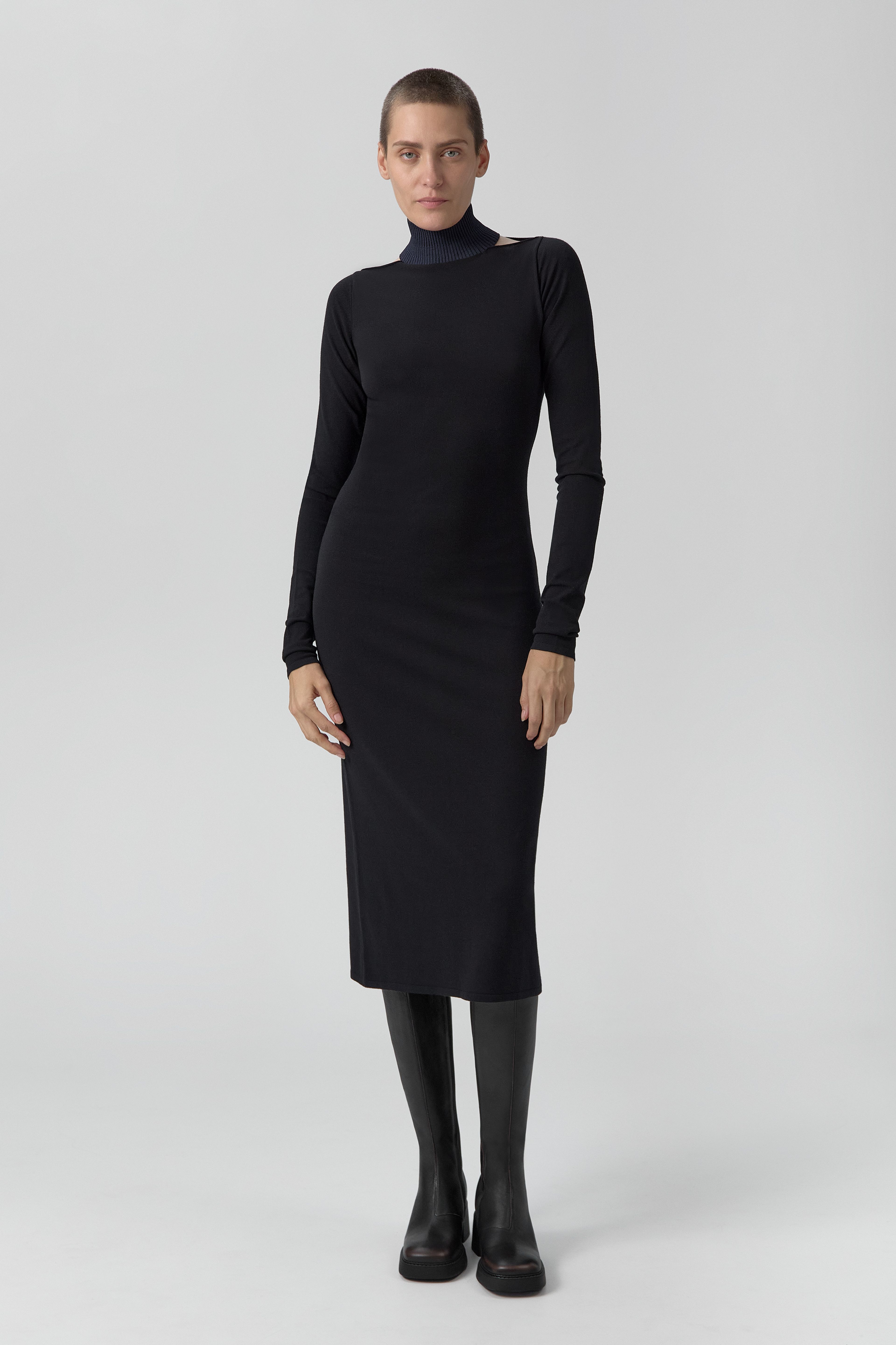Marina Dress -  Black Extra Fine Merino Knit | Miista | Designed & Handmade in Europe