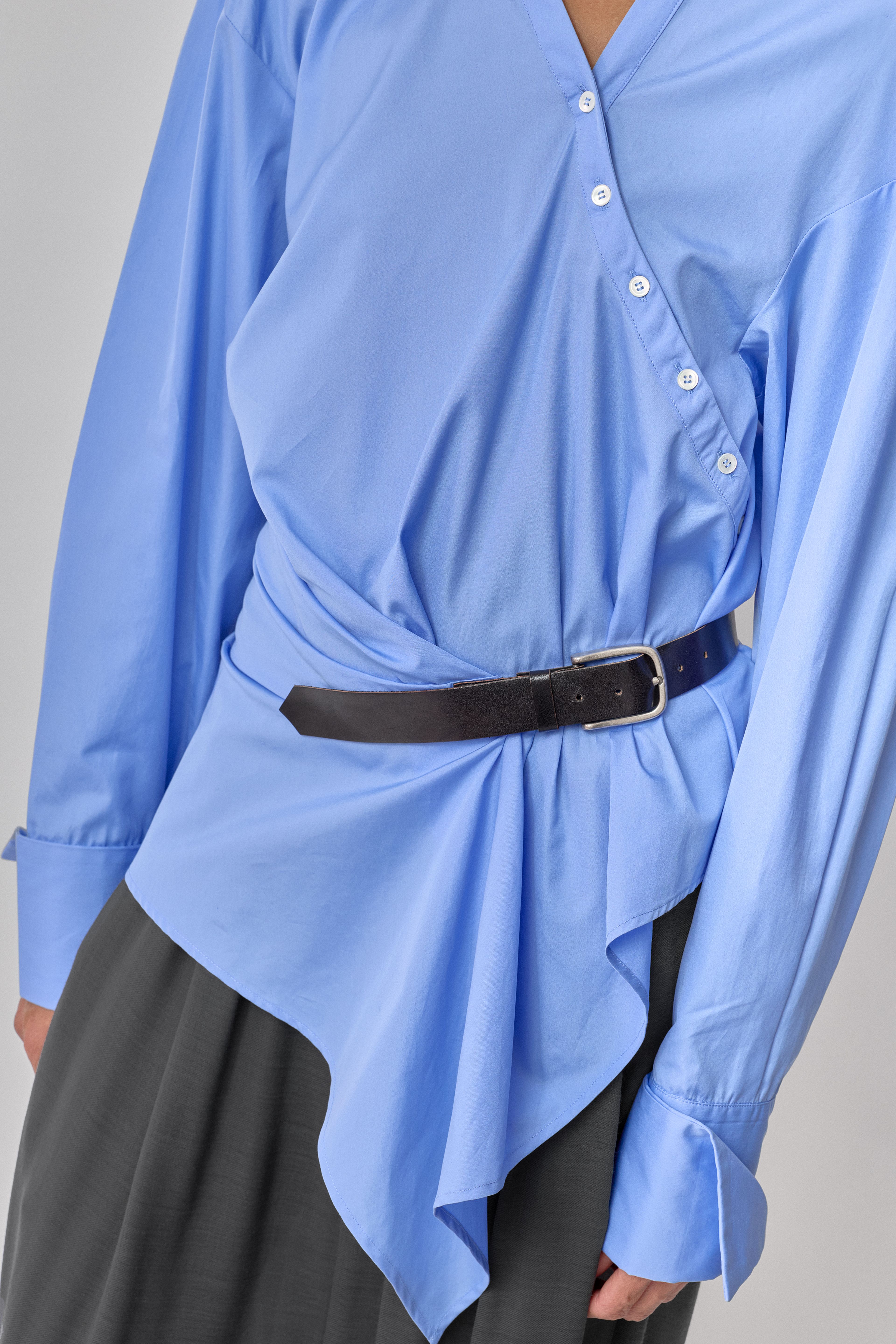 Calle Shirt - Blue Cotton | Miista | Designed & Handmade in Europe