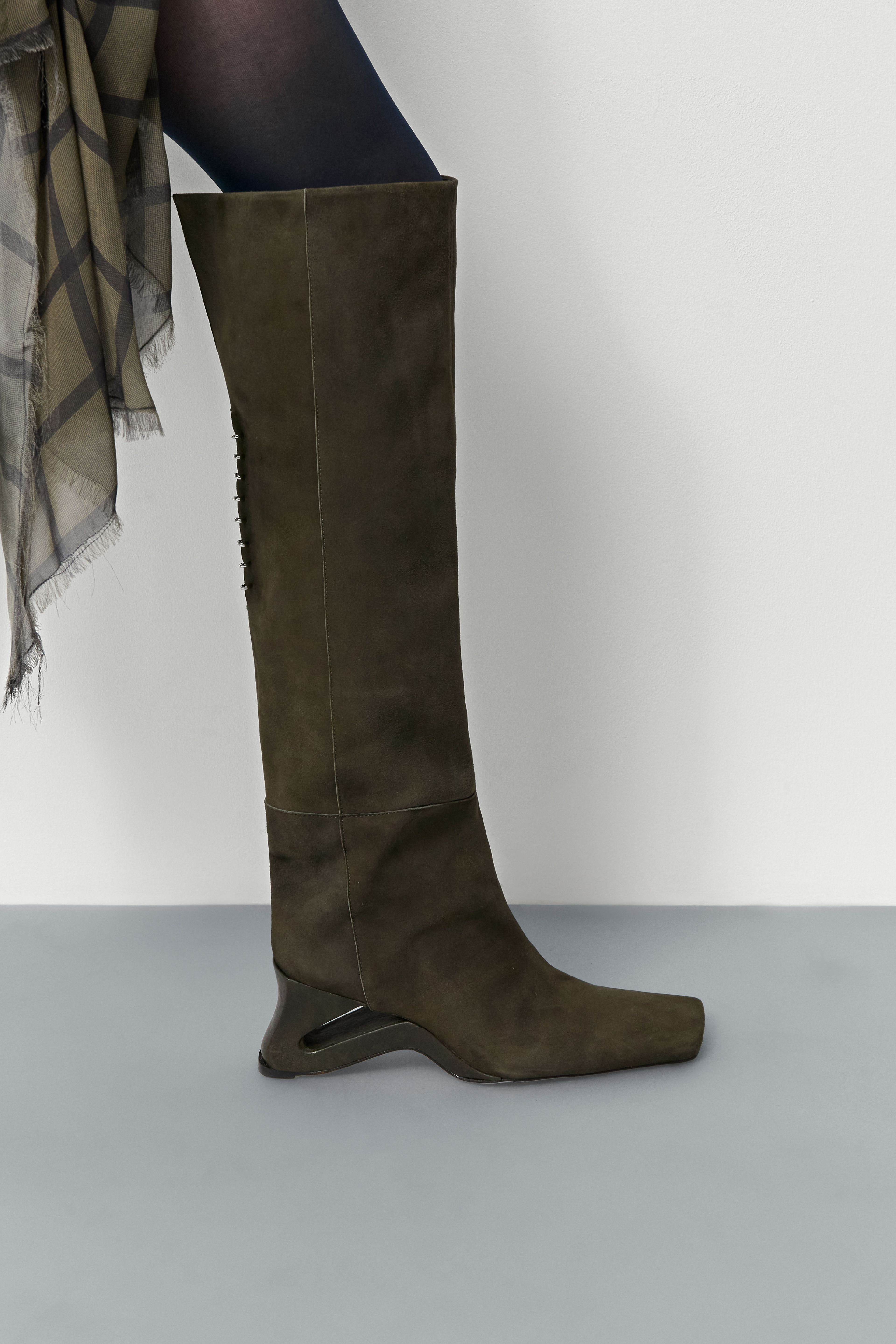 Leny Khaki Suede Tall Boots | Miista | Designed & Handmade in Europe
