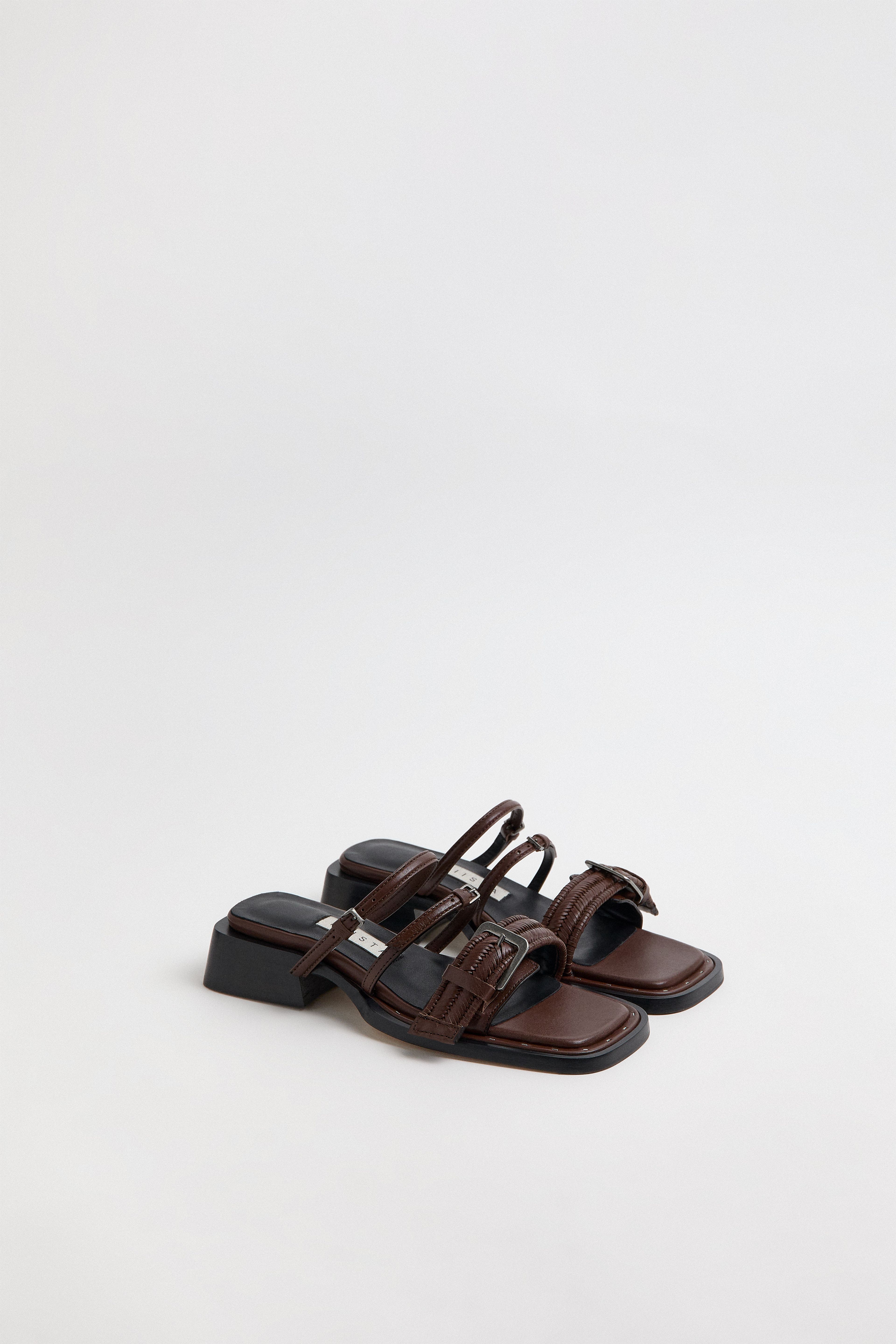 Nayah Brown Buckled Sandals | Miista | Designed & Handmade in Europe
