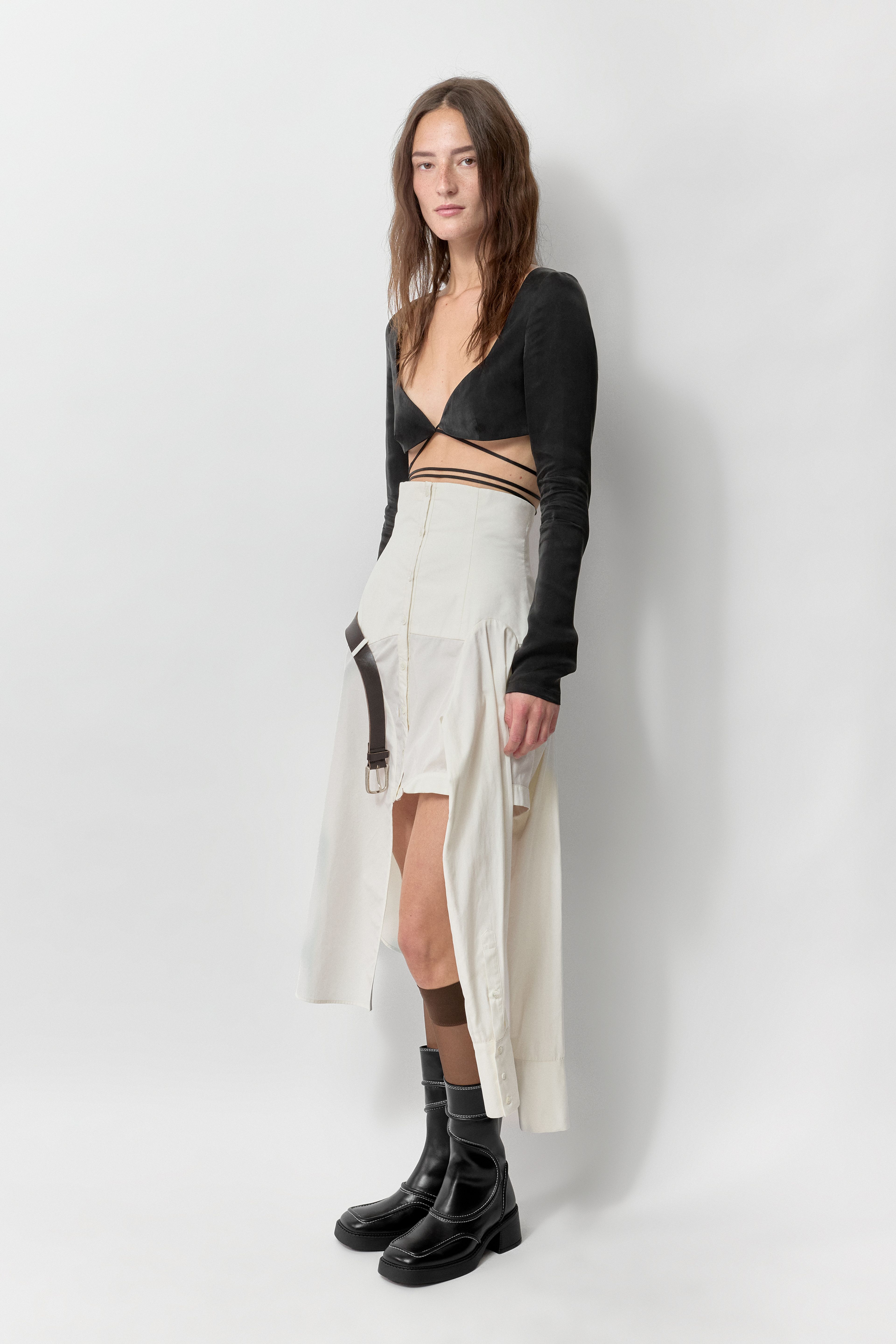 Andrea Skirt - Beige Cotton | Miista | Designed & Handmade in Europe