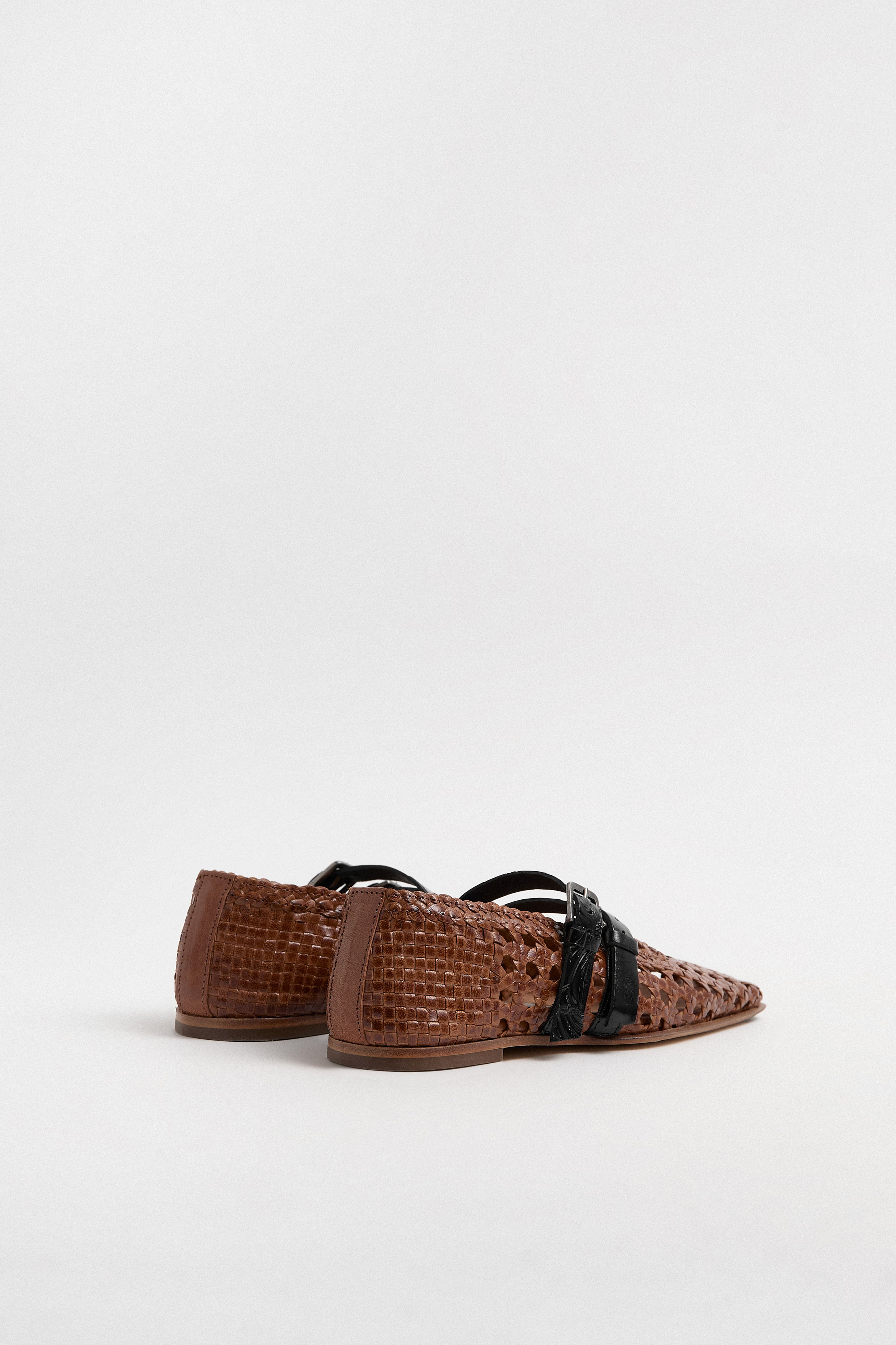 Kiran Brown Woven Leather Strappy Ballerinas | Miista | Designed & Handmade in Europe