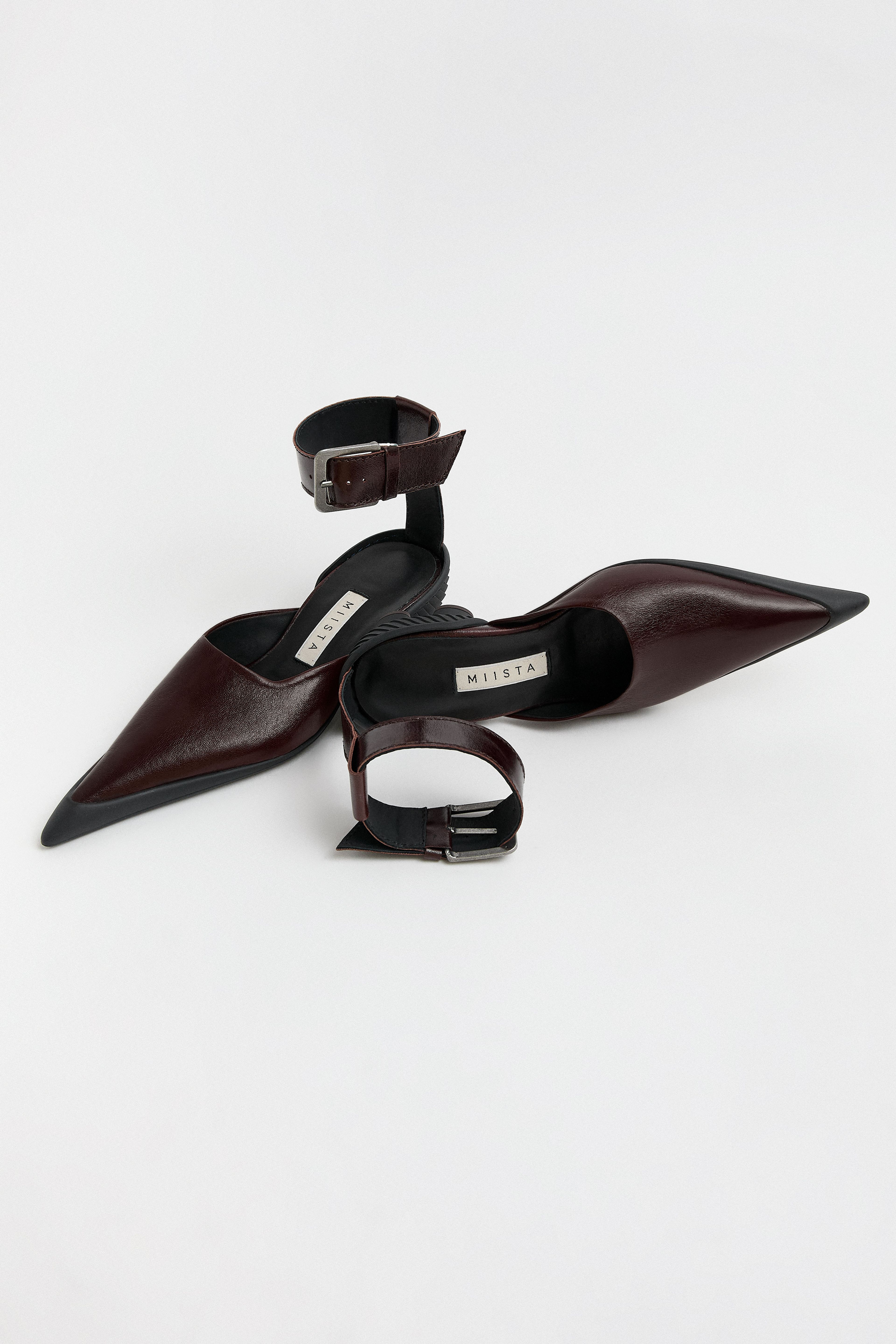 Talla Dark Brown Ankle Buckled Courts | Miista | Designed & Handmade in Europe