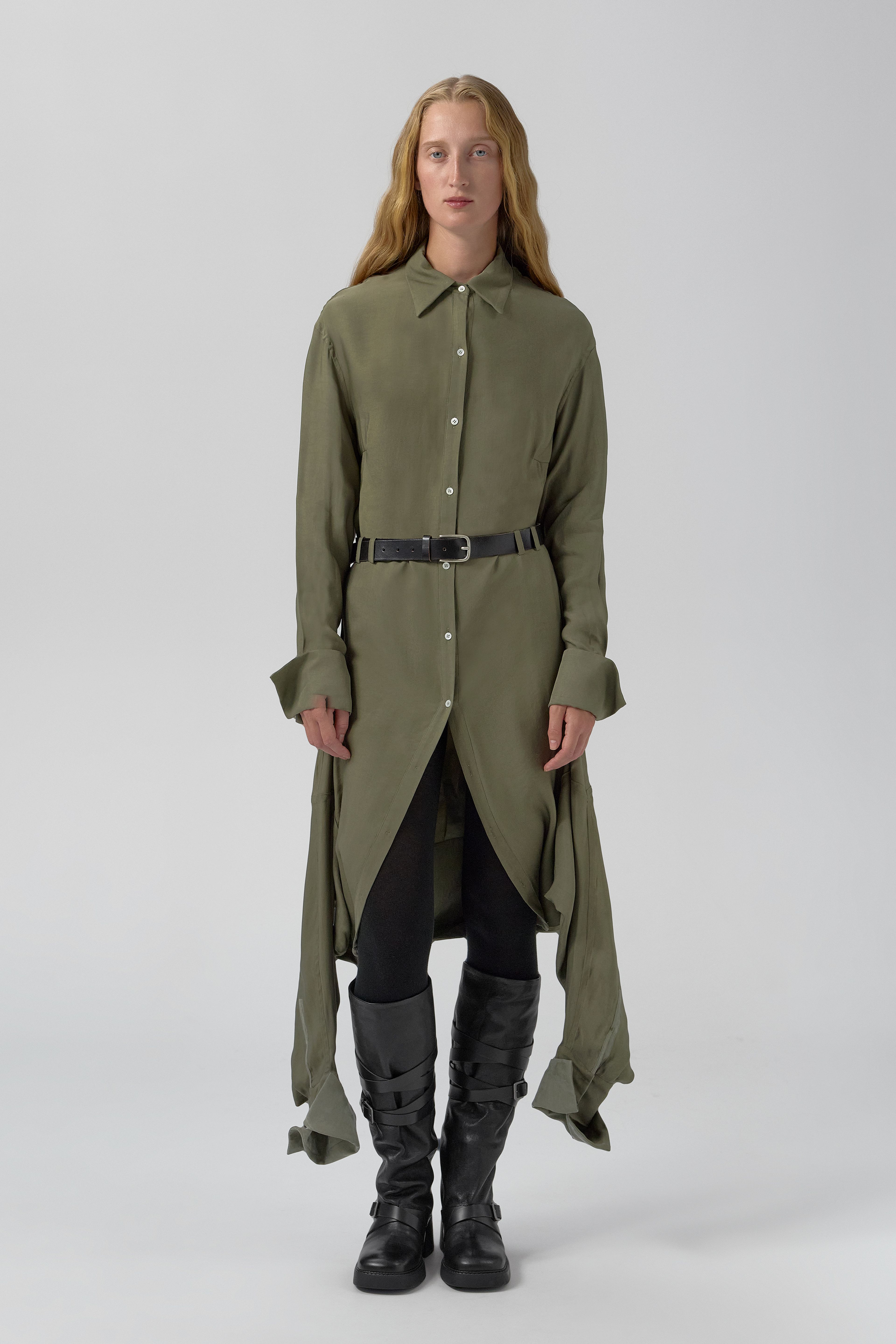 Lorna Dress - Khaki Lyocell Blend | Miista | Designed & Handmade in Europe