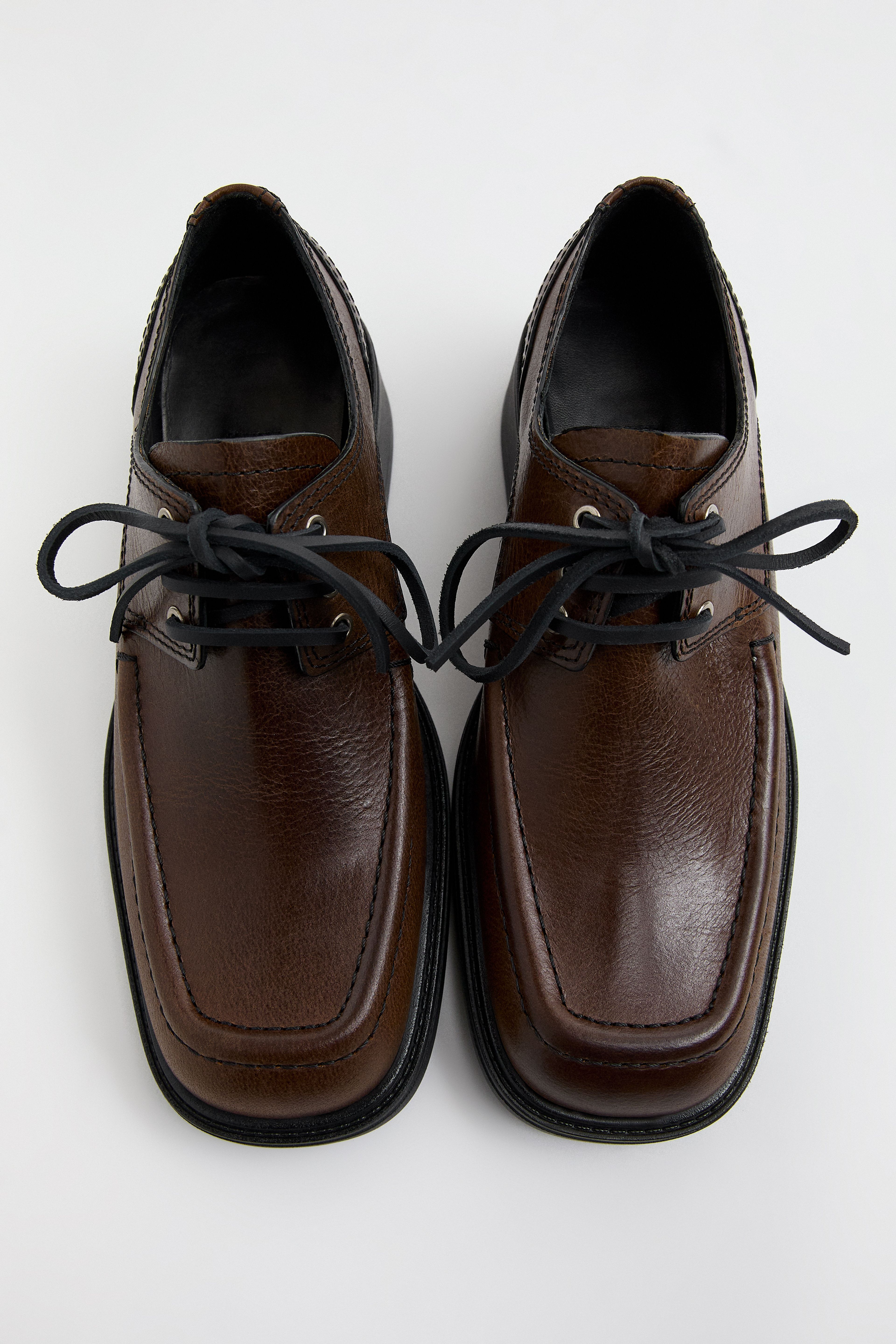 Karolien Loafers - Tan Black Leather Derby | Miista | Designed & Handmade in Europe