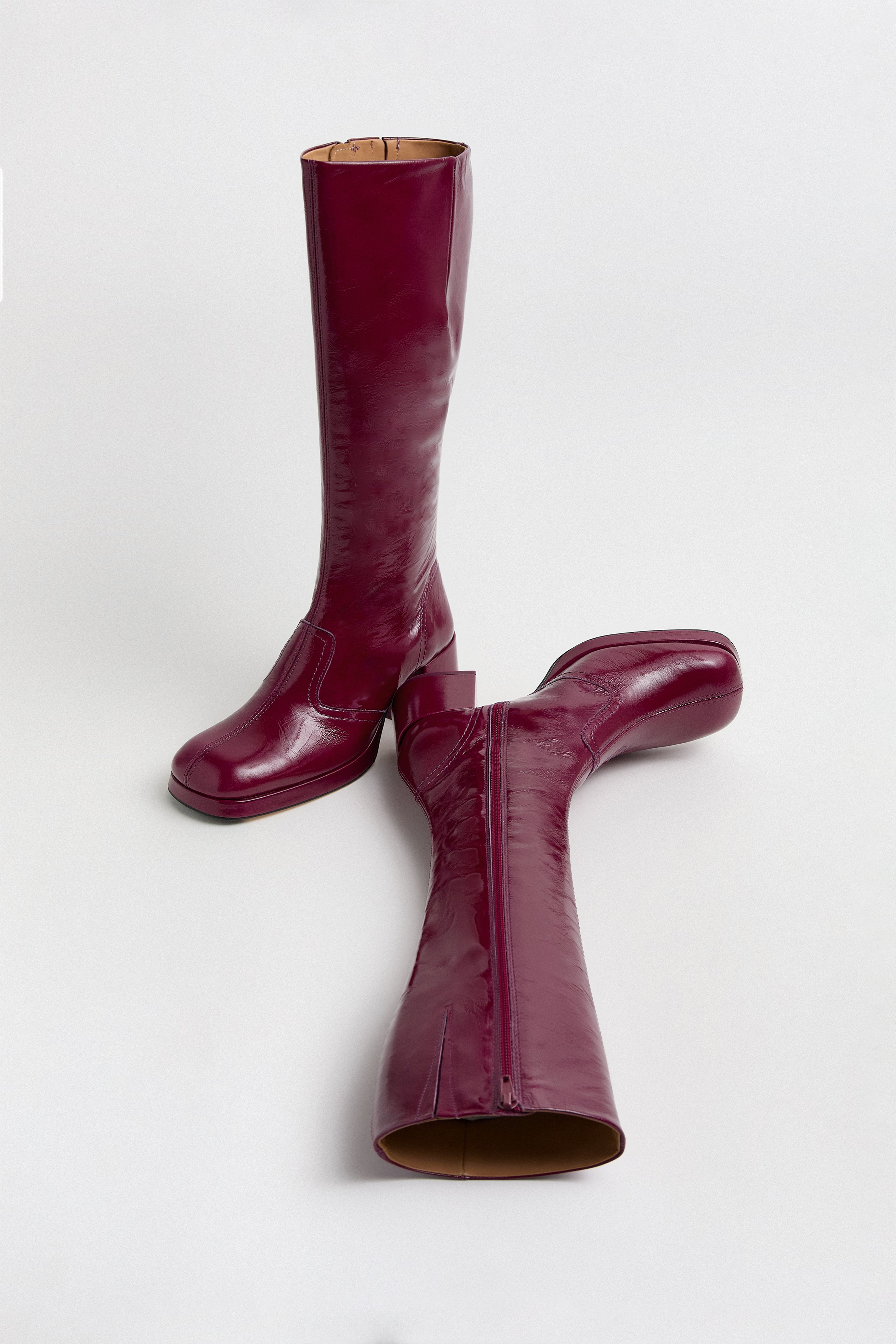 Donna Boots Prugna Crinkle Leather | Miista | Designed & Handmade in Europe