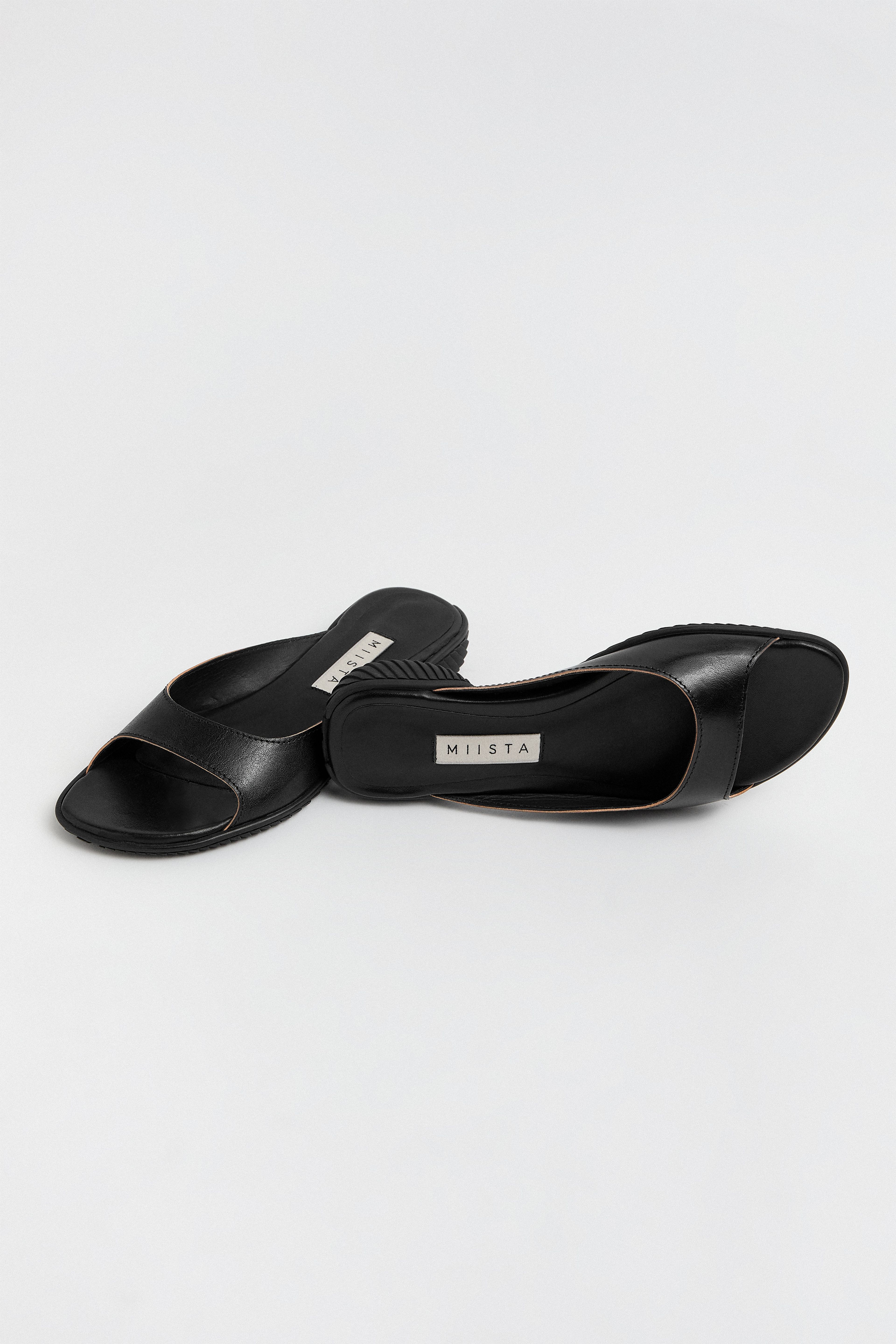 Yachay Black Slide Sandals | Miista | Designed & Handmade in Europe