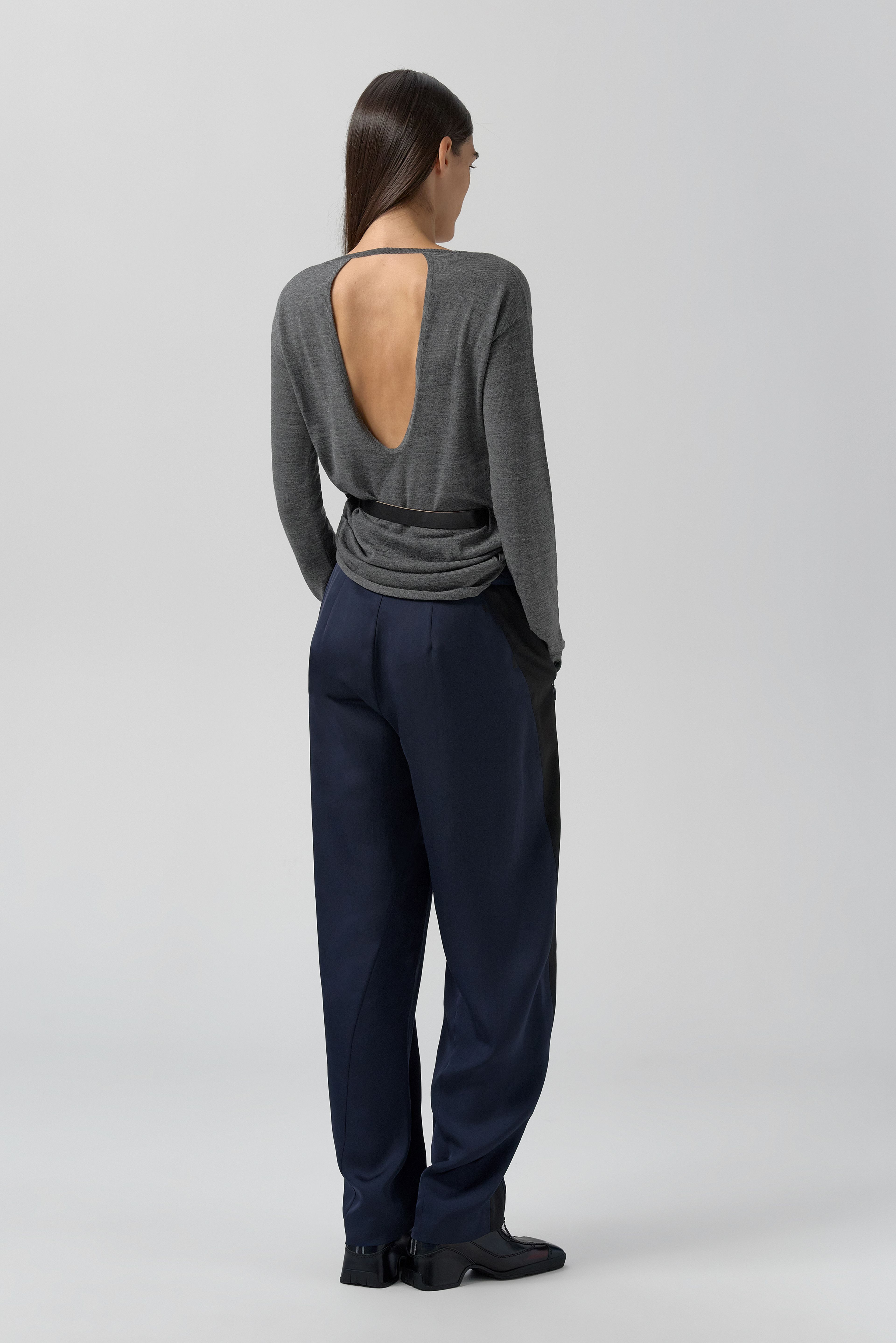 Yoko Jumper - Grey Extra Fine Merino Knit | Miista | Designed & Handmade in Europe