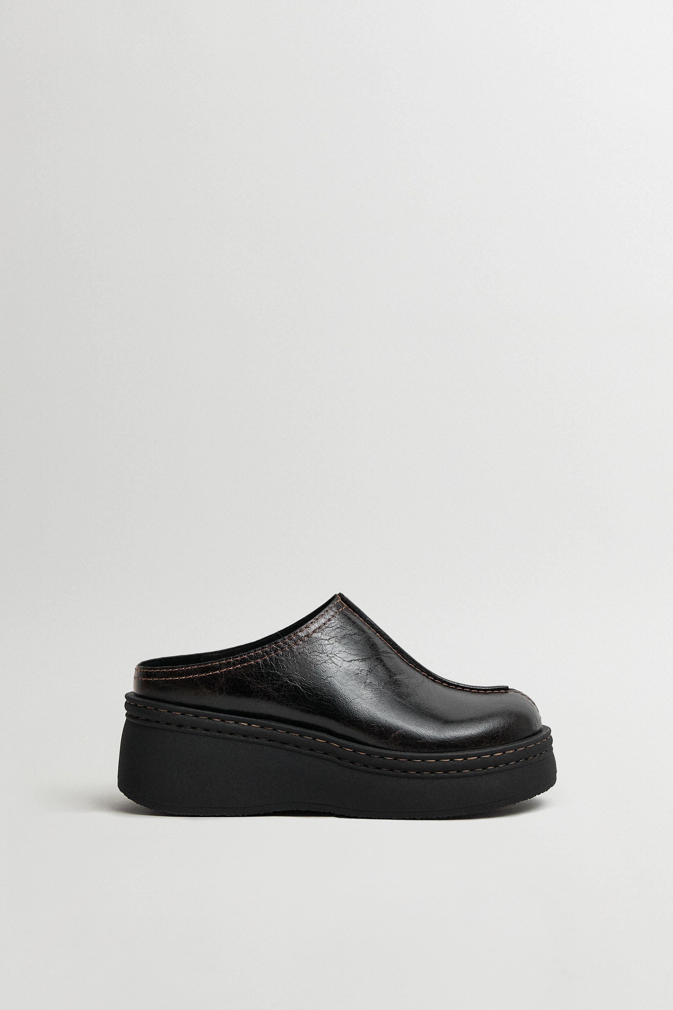Mego Mules - Dark Brown Shiny Leather | Miista | Designed & Handmade in Europe