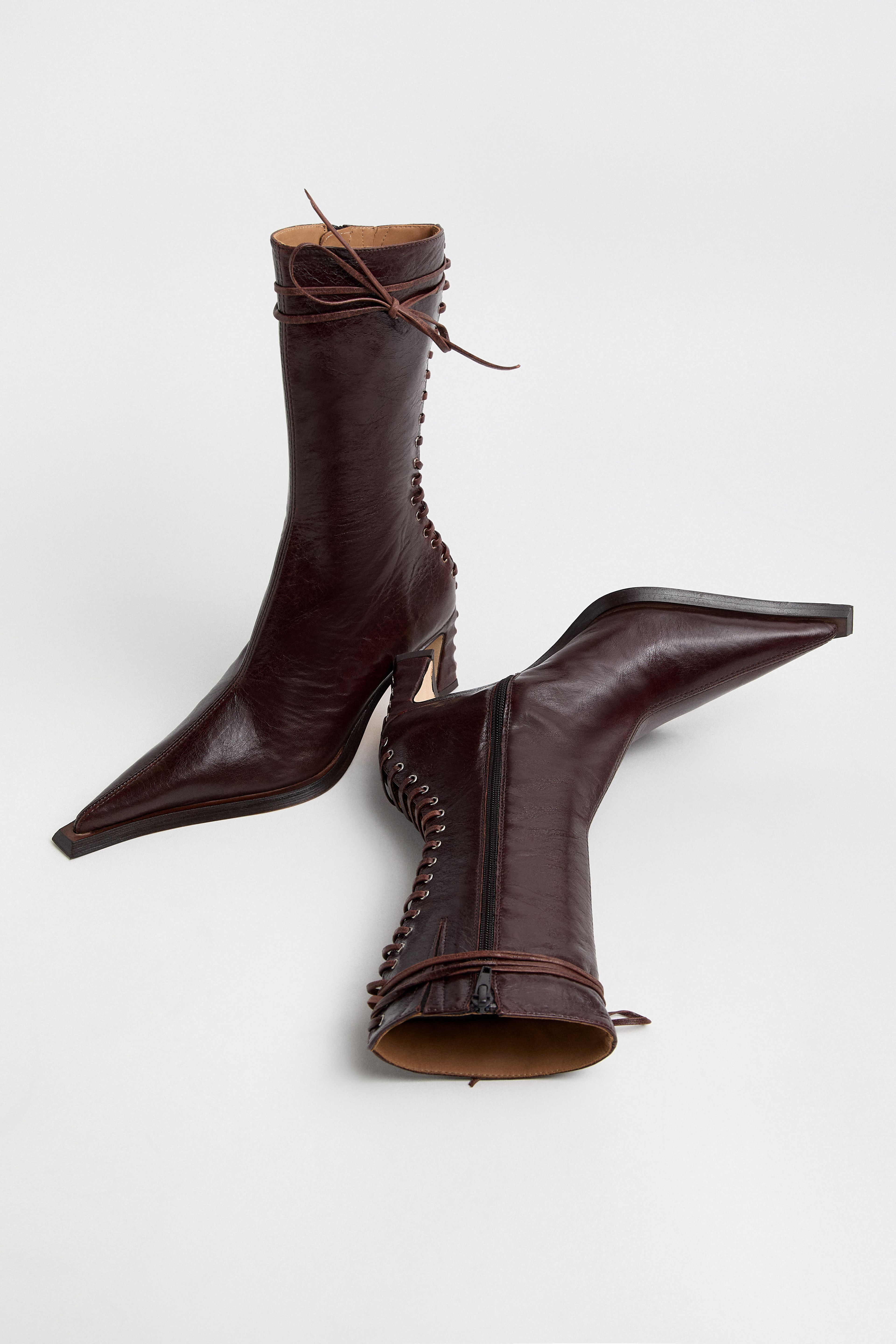 Shelley Brown Back Lace Boots | Miista | Designed & Handmade in Europe