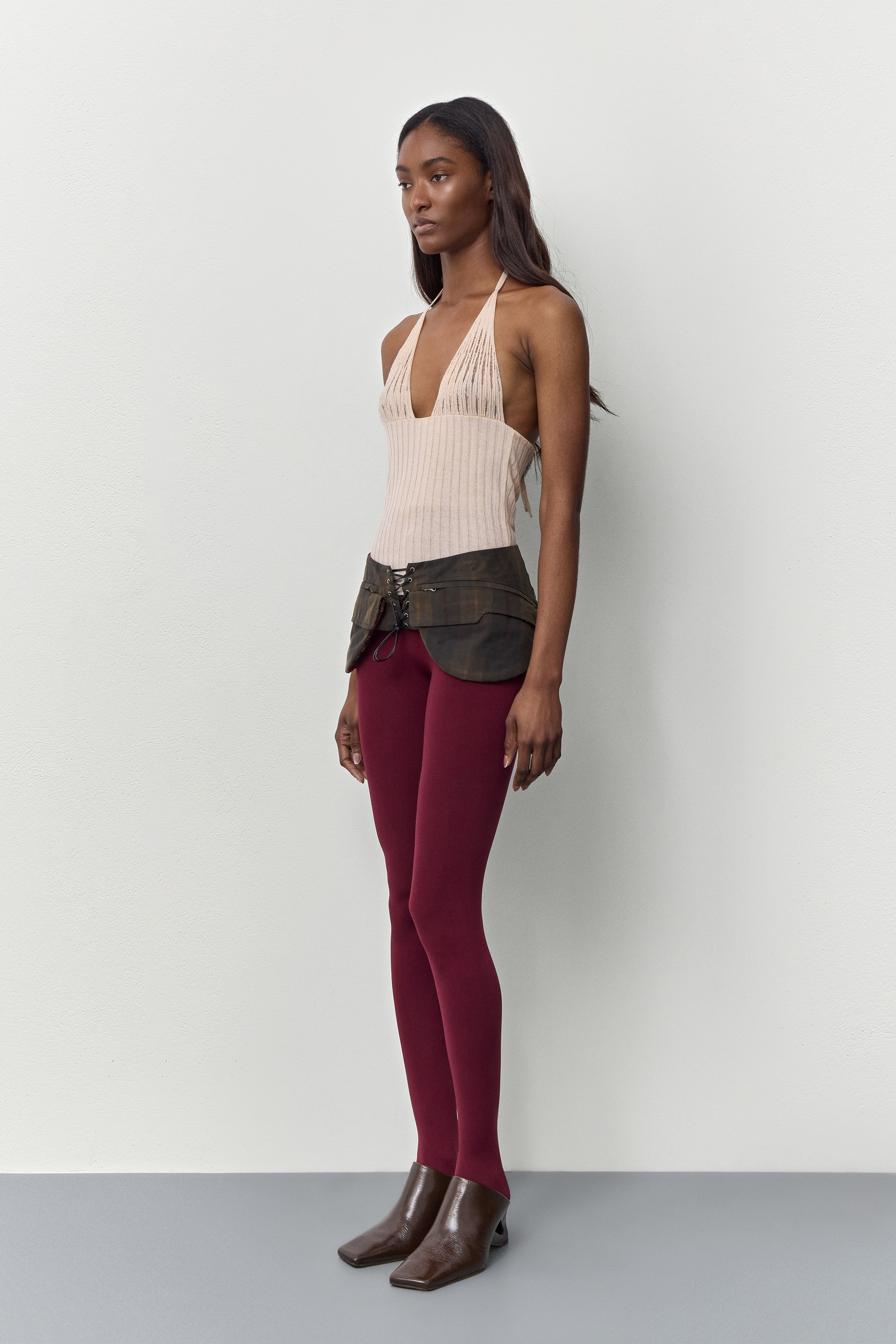 Romina Ivory Halter Knit Top | Miista | Designed & Handmade in Europe