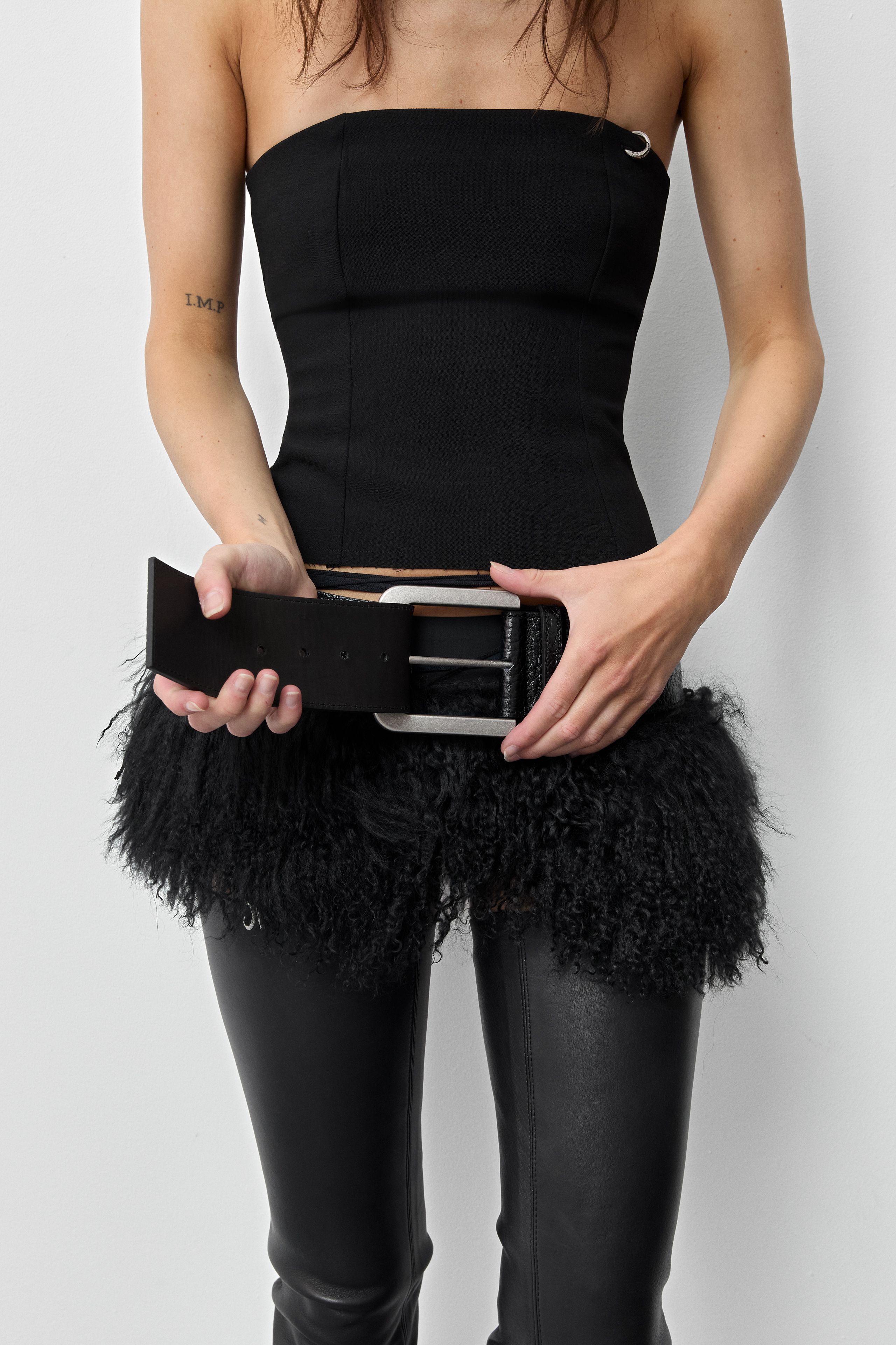 Erika Belt - Black Grainy Leather | Miista