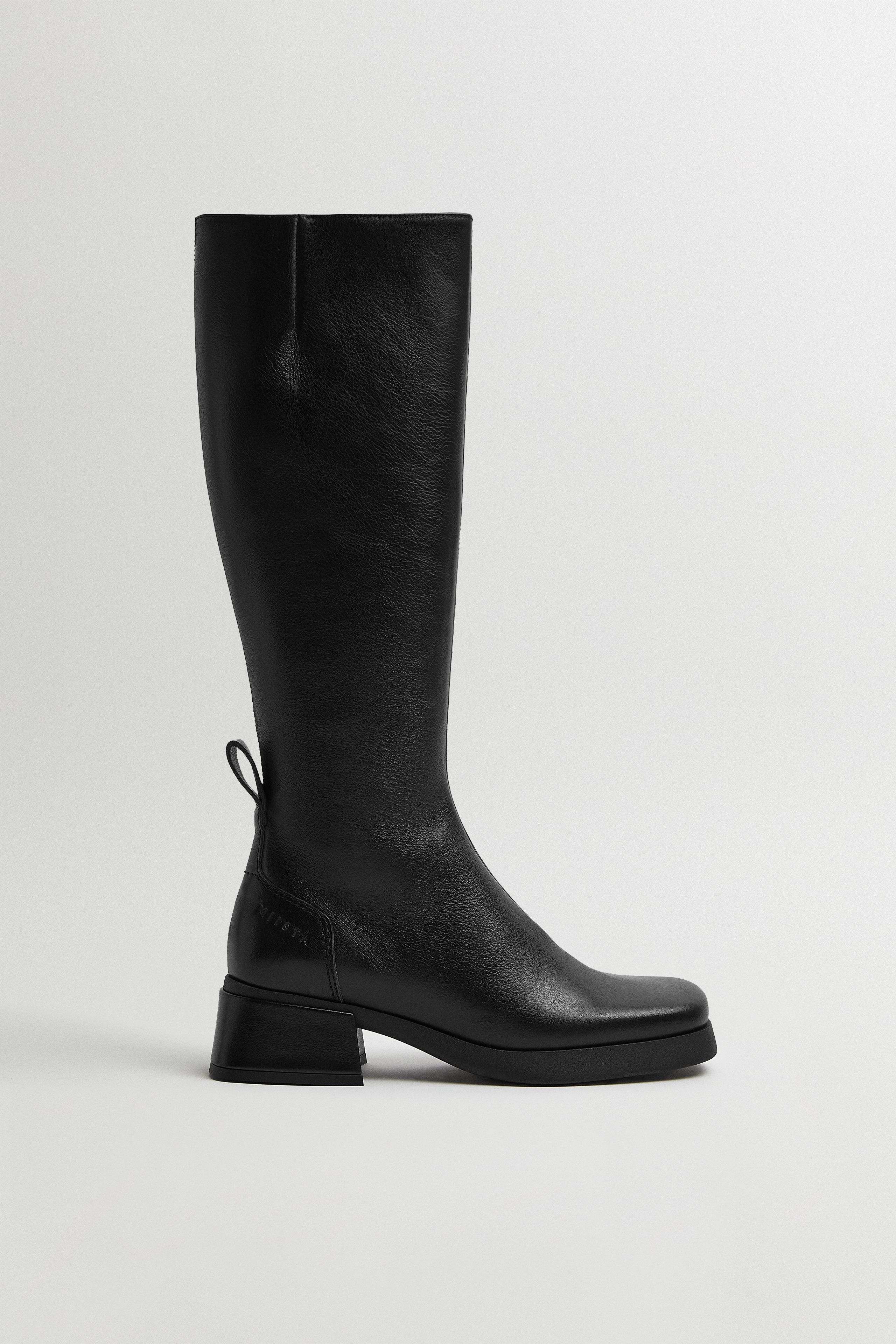 Brunildha Off Black Tall Boots | Miista | Designed & Handmade in Europe