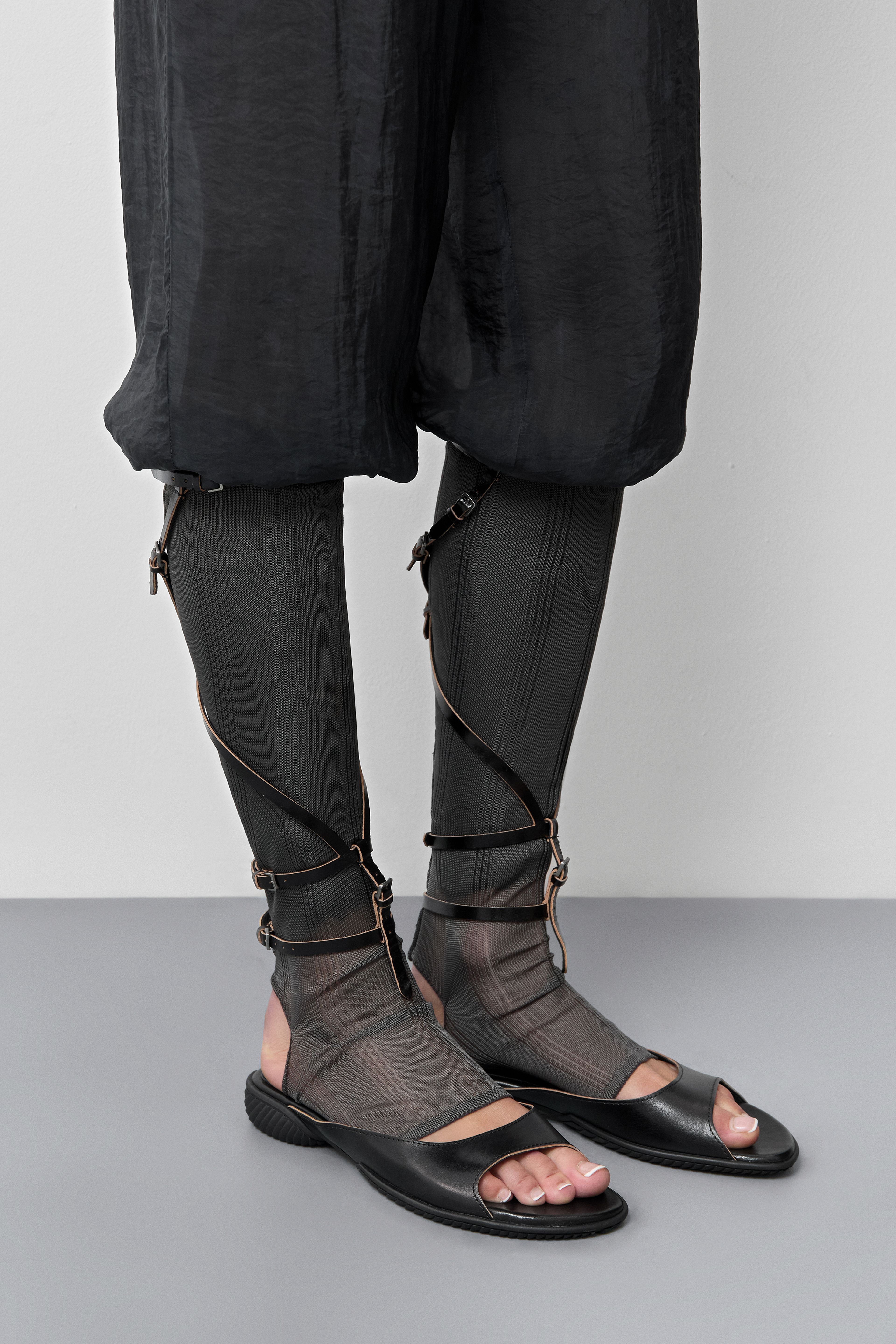 Grata Black Leather Anklet  | Miista | Designed & Handmade in Europe