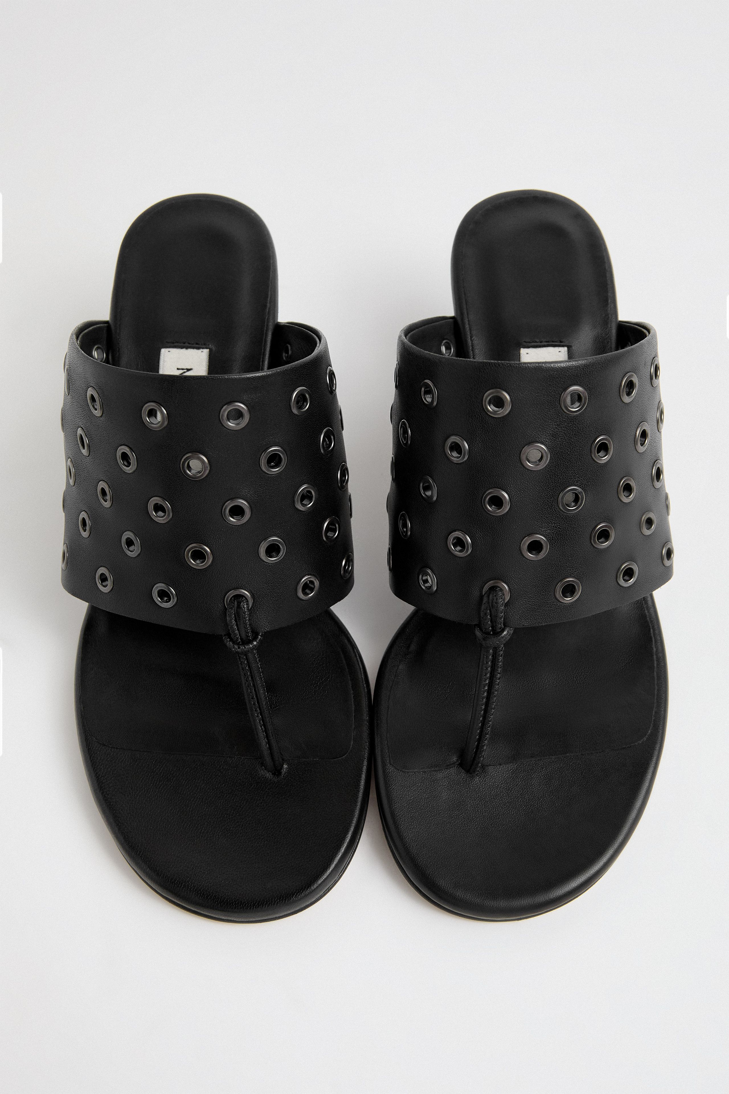 Cedella Black Eyelets Sandals | Miista | Designed & Handmade in Europe