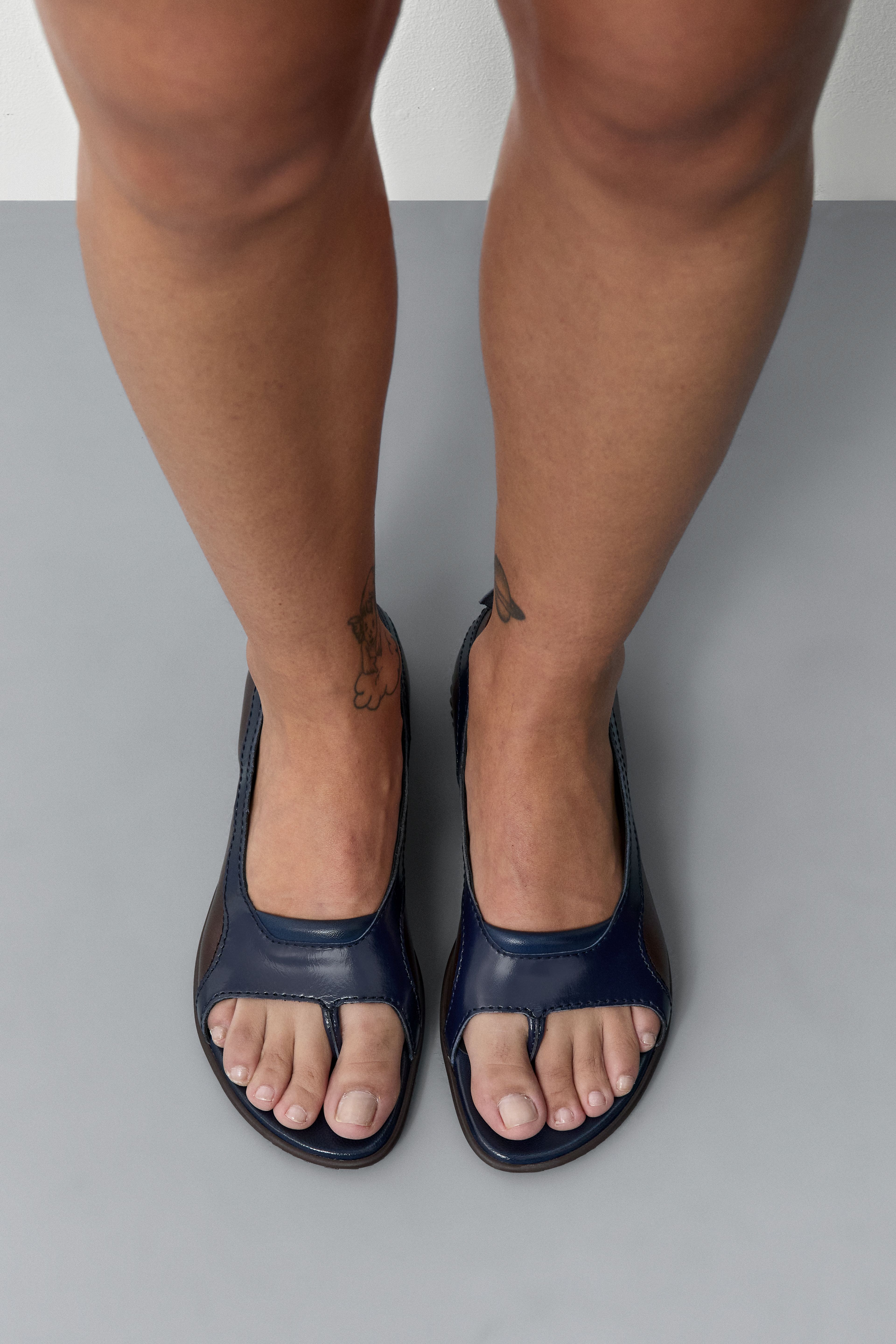 Loma Brown and Navy Thonge Ballerinas | Miista | Designed & Handmade in Europe