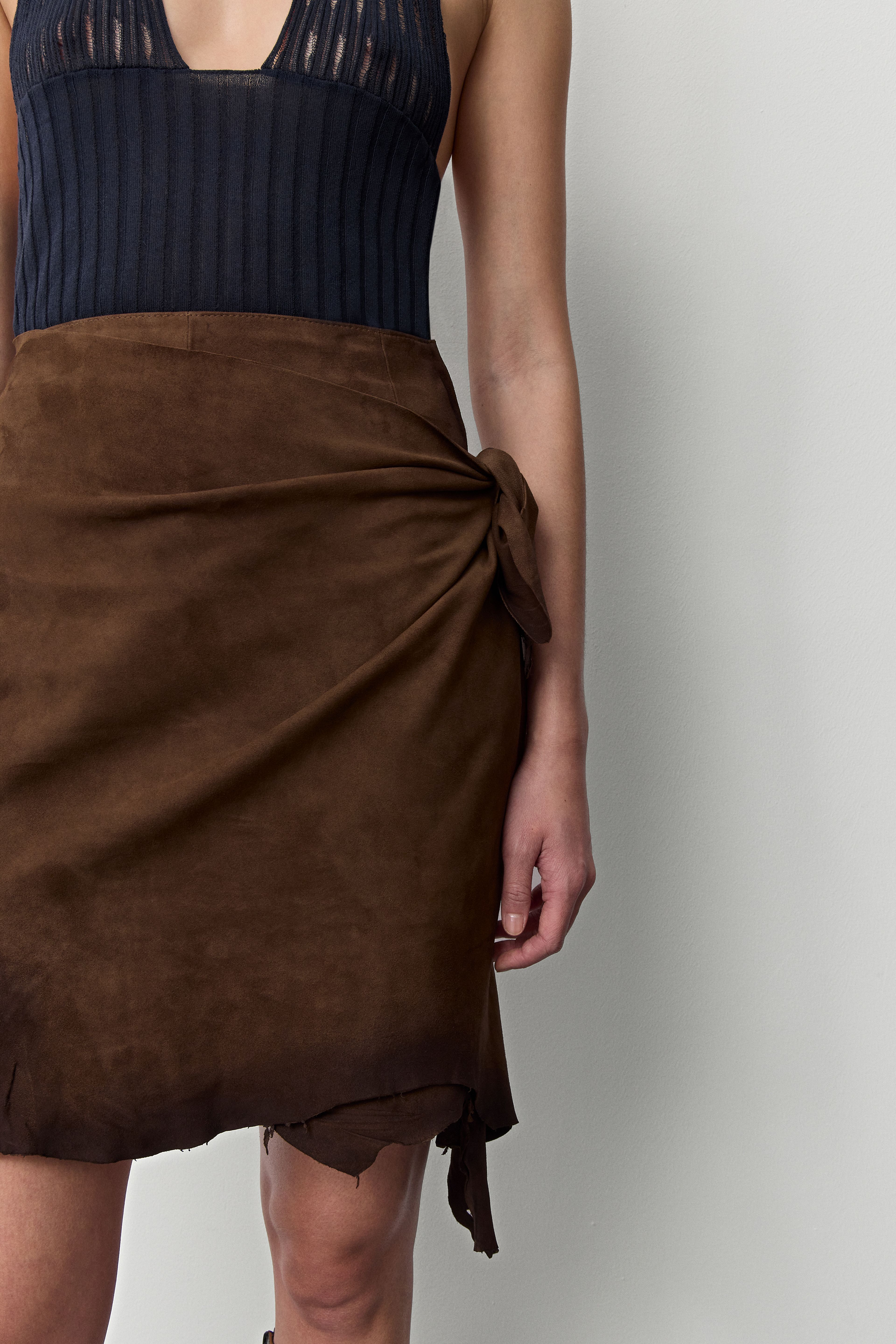 Lupe Wrapped Leather Skirt | Miista | Designed & Handmade in Europe