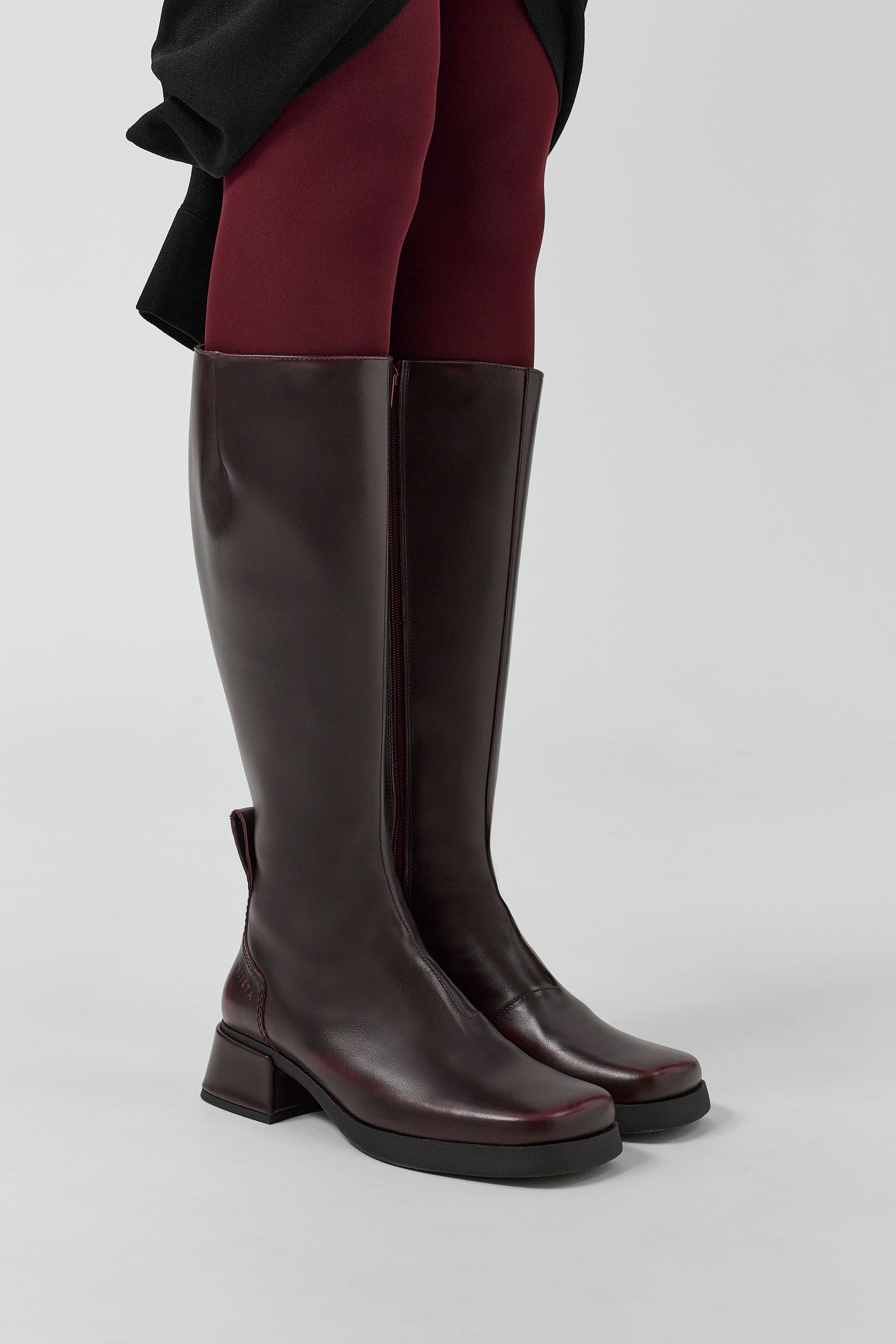 Brunildha Boots - Burgundy Shiny Leather | Miista | Designed & Handmade in Europe