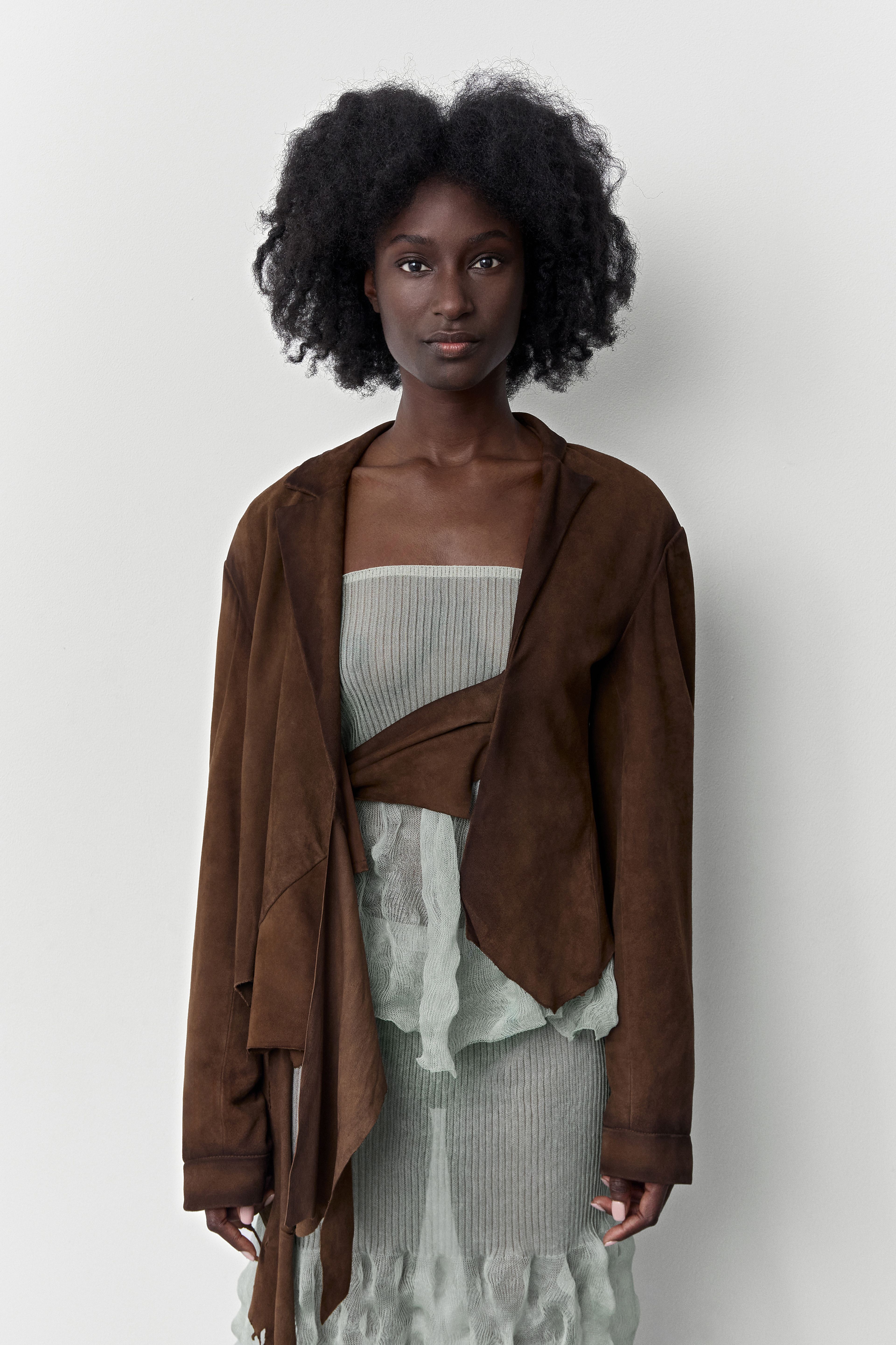 Steph Tan Wrapped Leather Jacket | Miista | Designed & Handmade in Europe