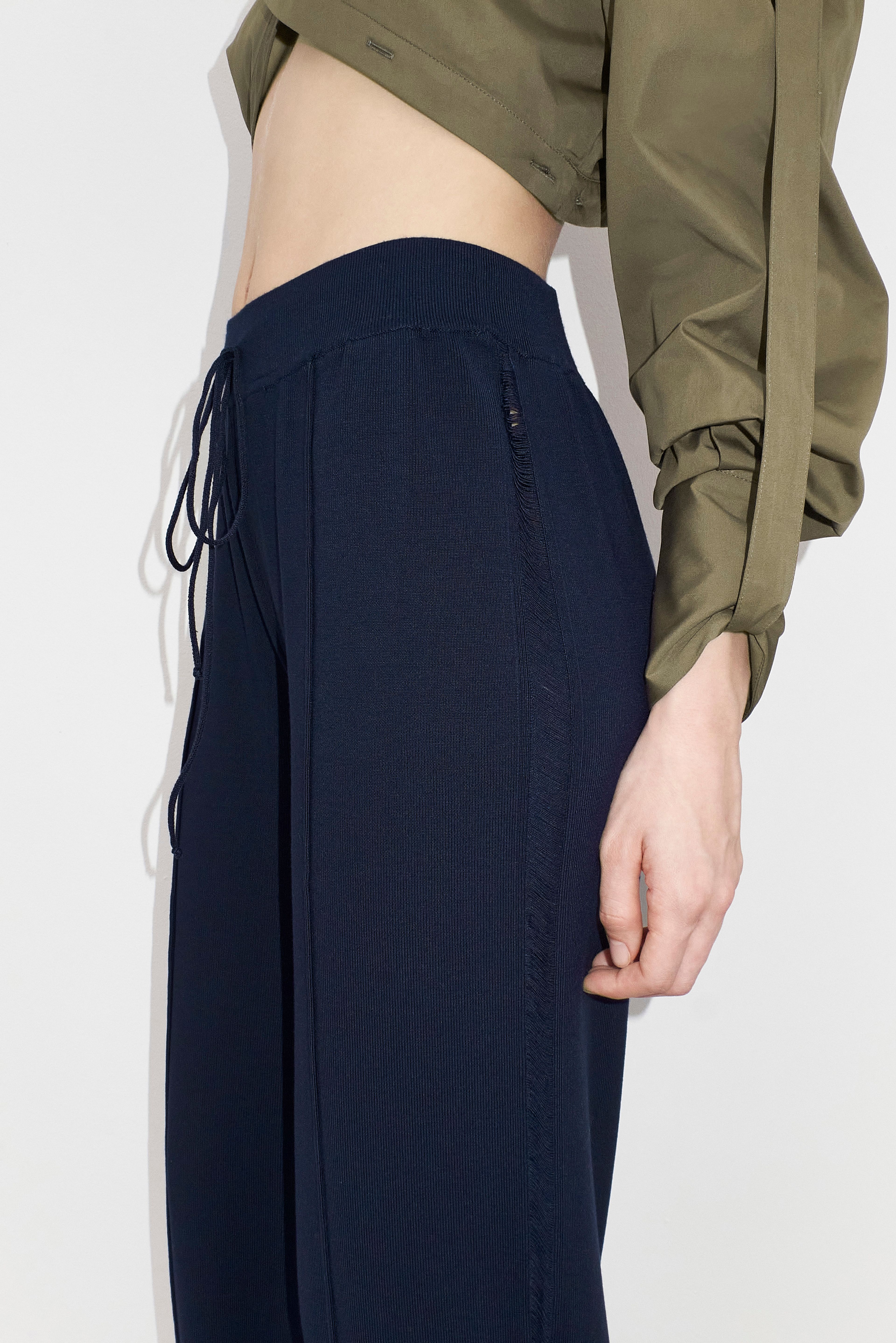 Freda Navy Knit Trouser | Miista | Designed & Handmade in Europe