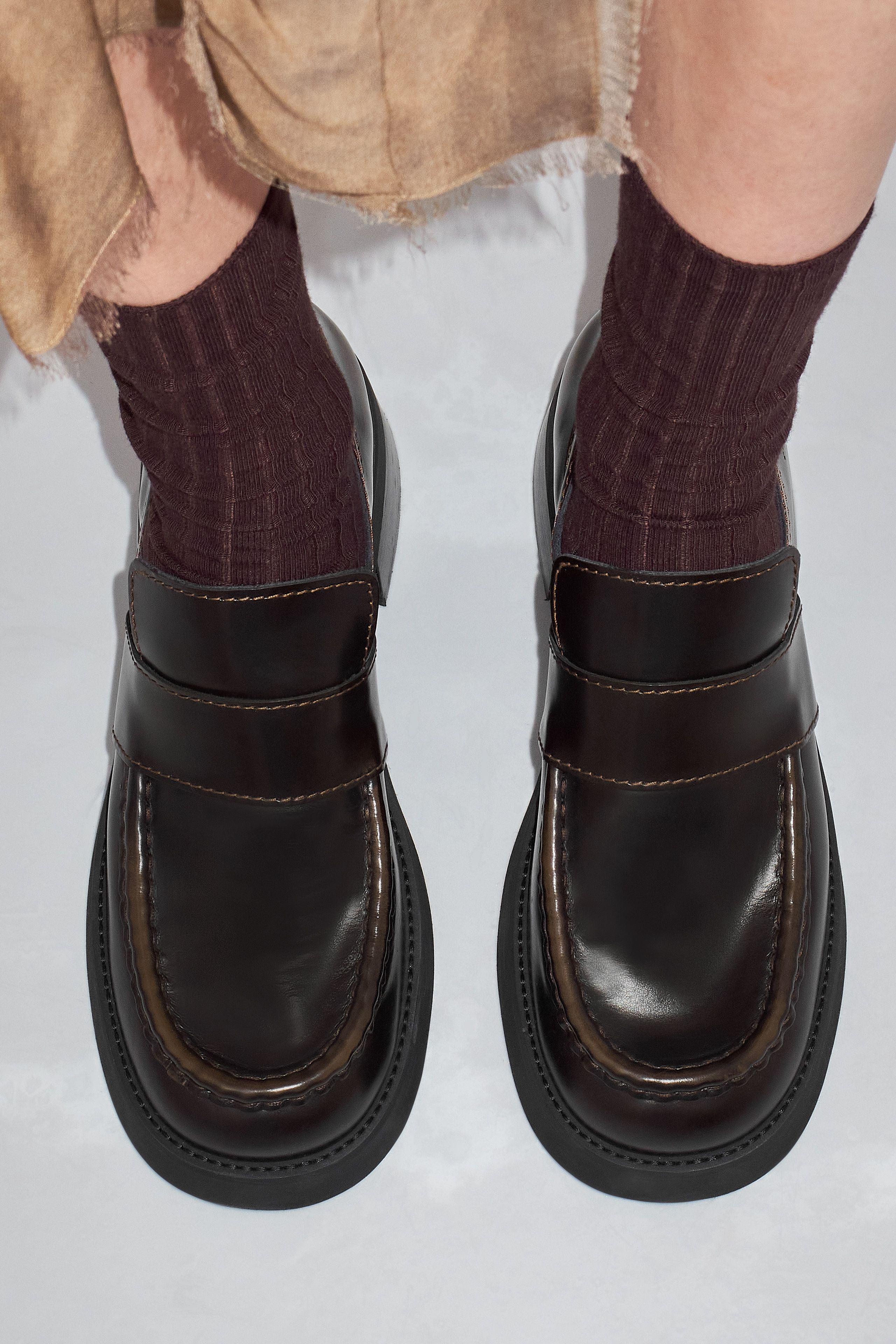 トップス LGB OS/MID VELOUR cafe mocha Man MULTICOLOUR T Timeless Loafers in Velvet and Leather