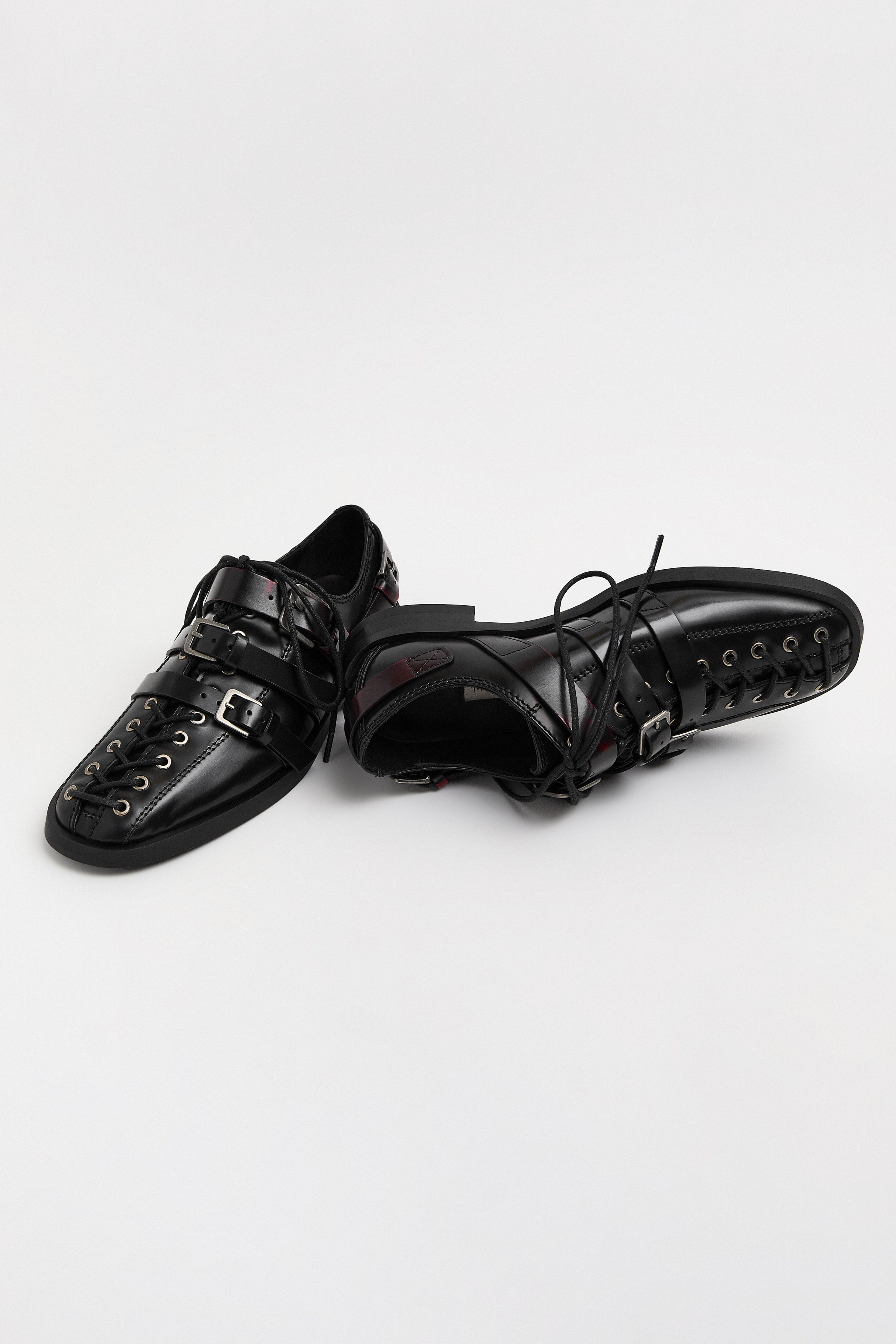 Cobie Loafers - Black Burgundy Leather Derby | Miista | Designed & Handmade in Europe