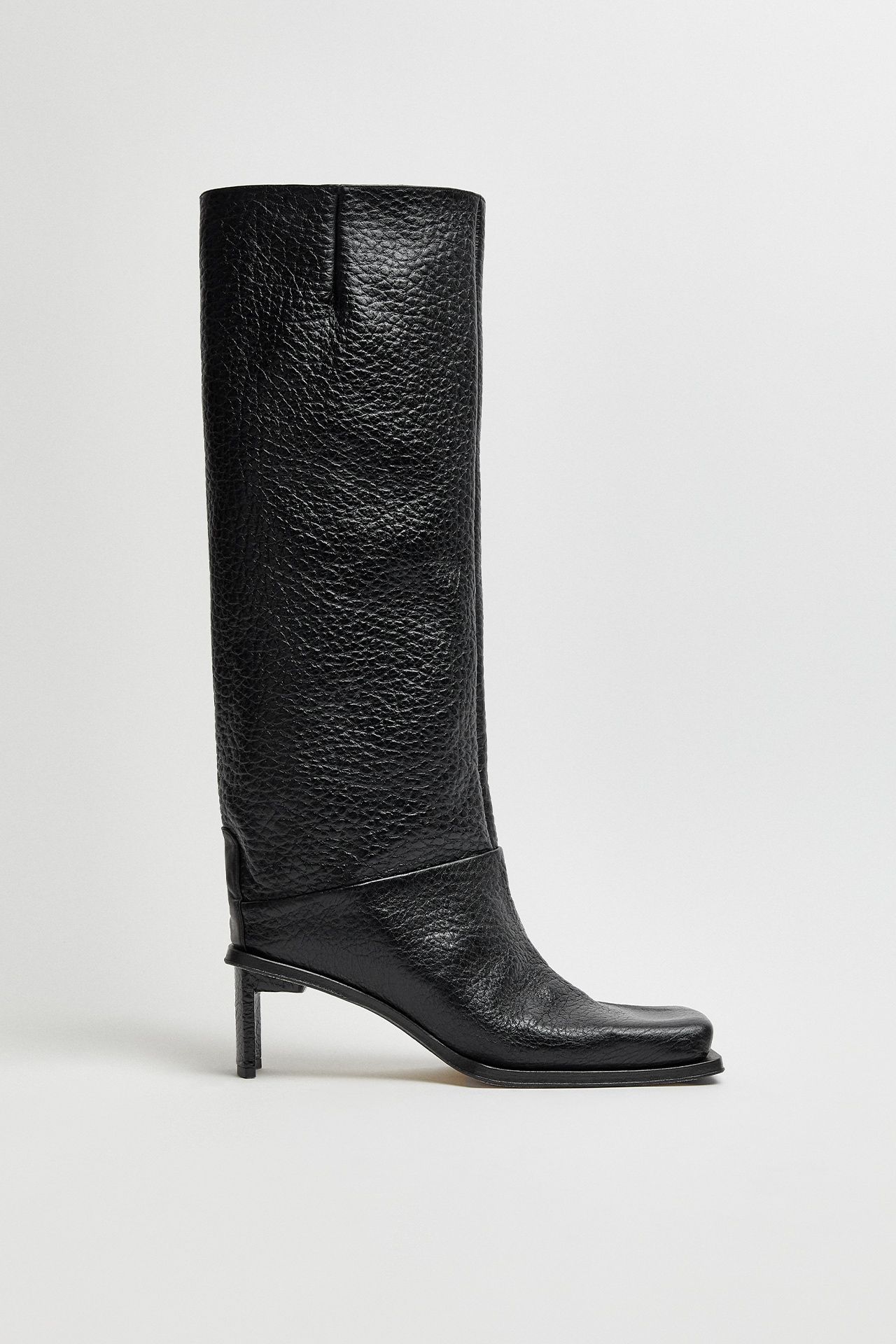 Brianna Black Grain Tall Boots | Miista | Designed & Handmade in Europe