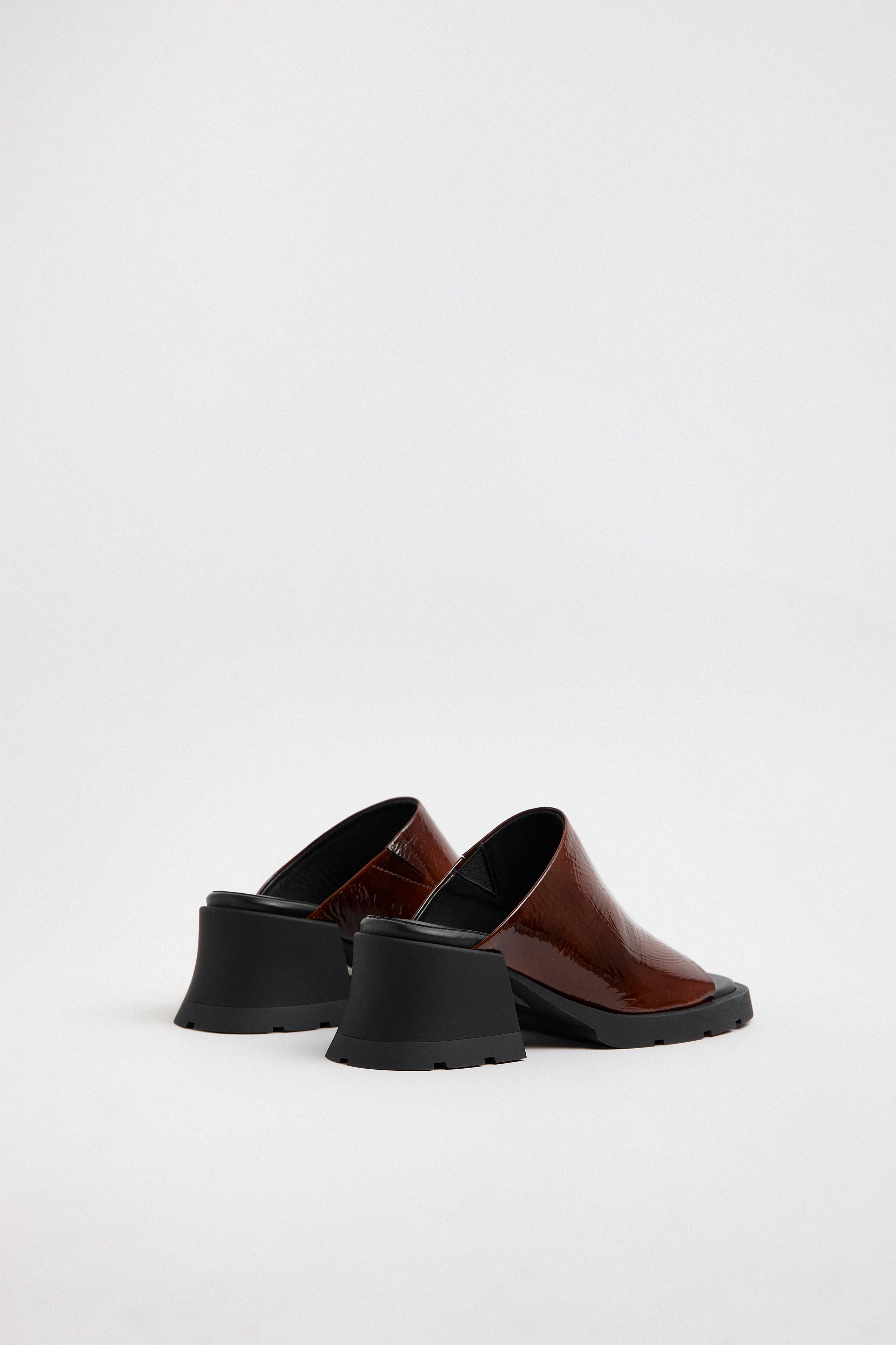 Ini Sandals - Brown Shiny Leather | Miista