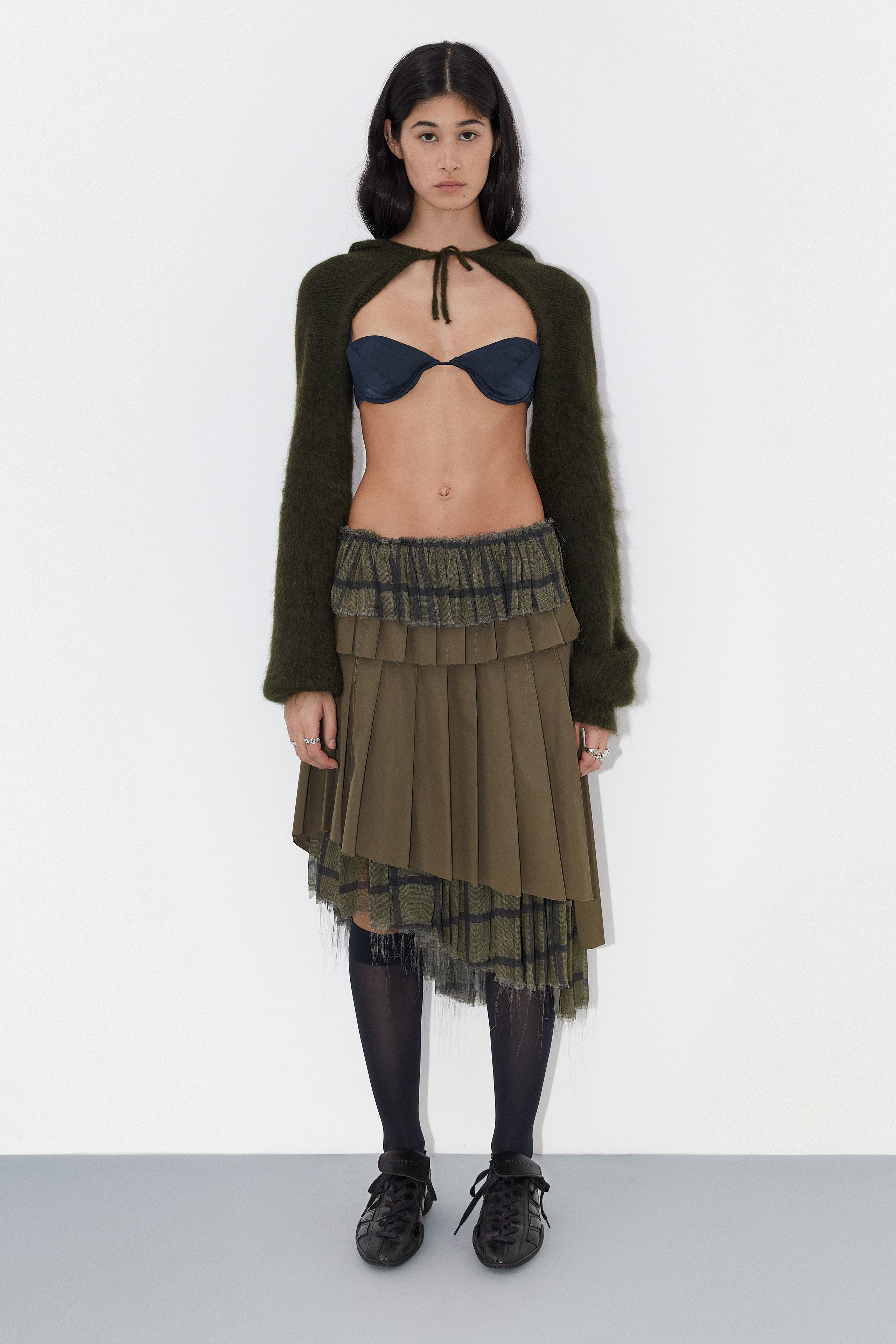 miimy☆* Nivi Sleeve - Khaki Mohair Hooded | Miista