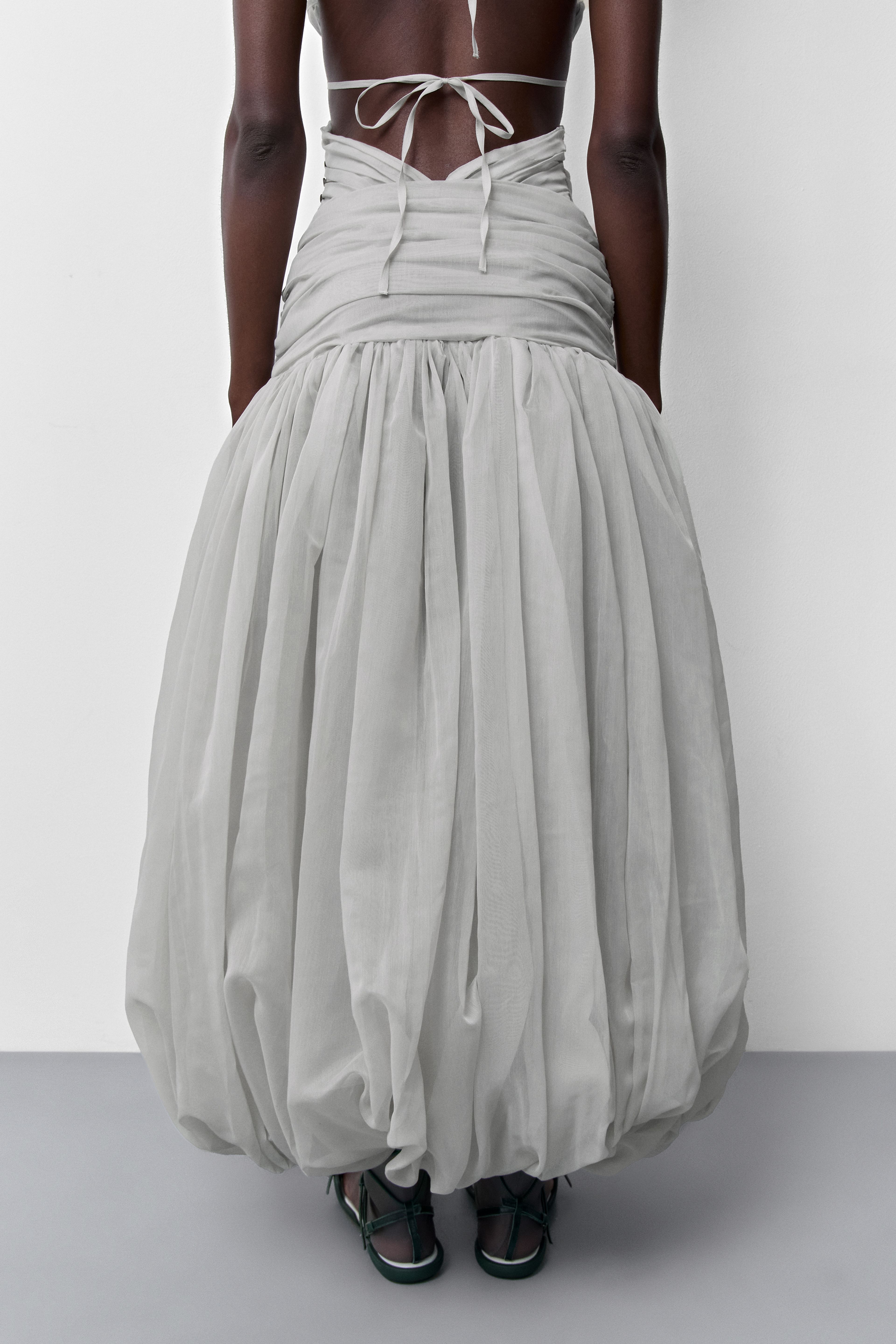 Adrienne Ecru Balloon Long Skirt | Miista | Designed & Handmade in Europe