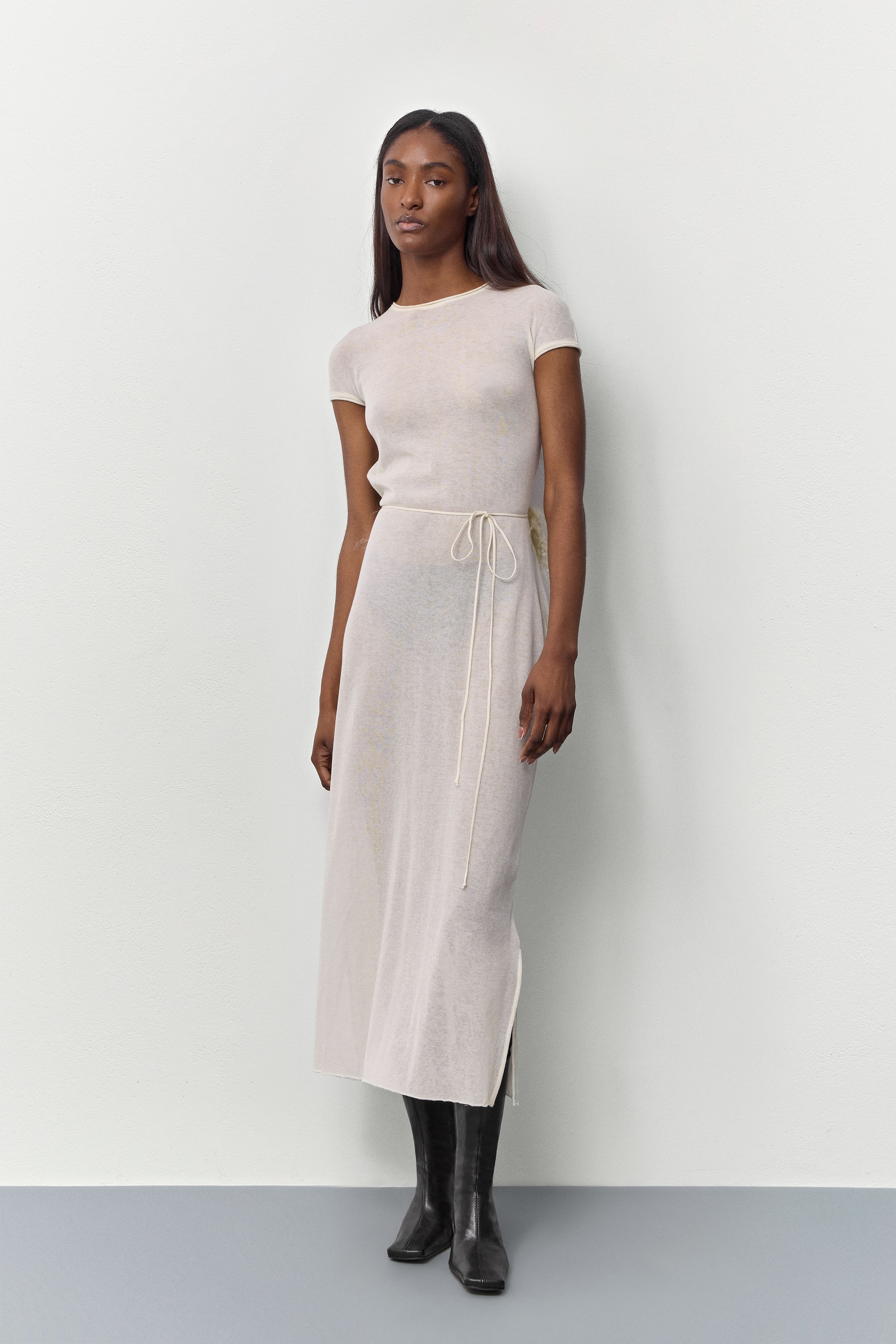 Buffy Ecru Backless Knitted Dress | Miista | Designed & Handmade in Europe