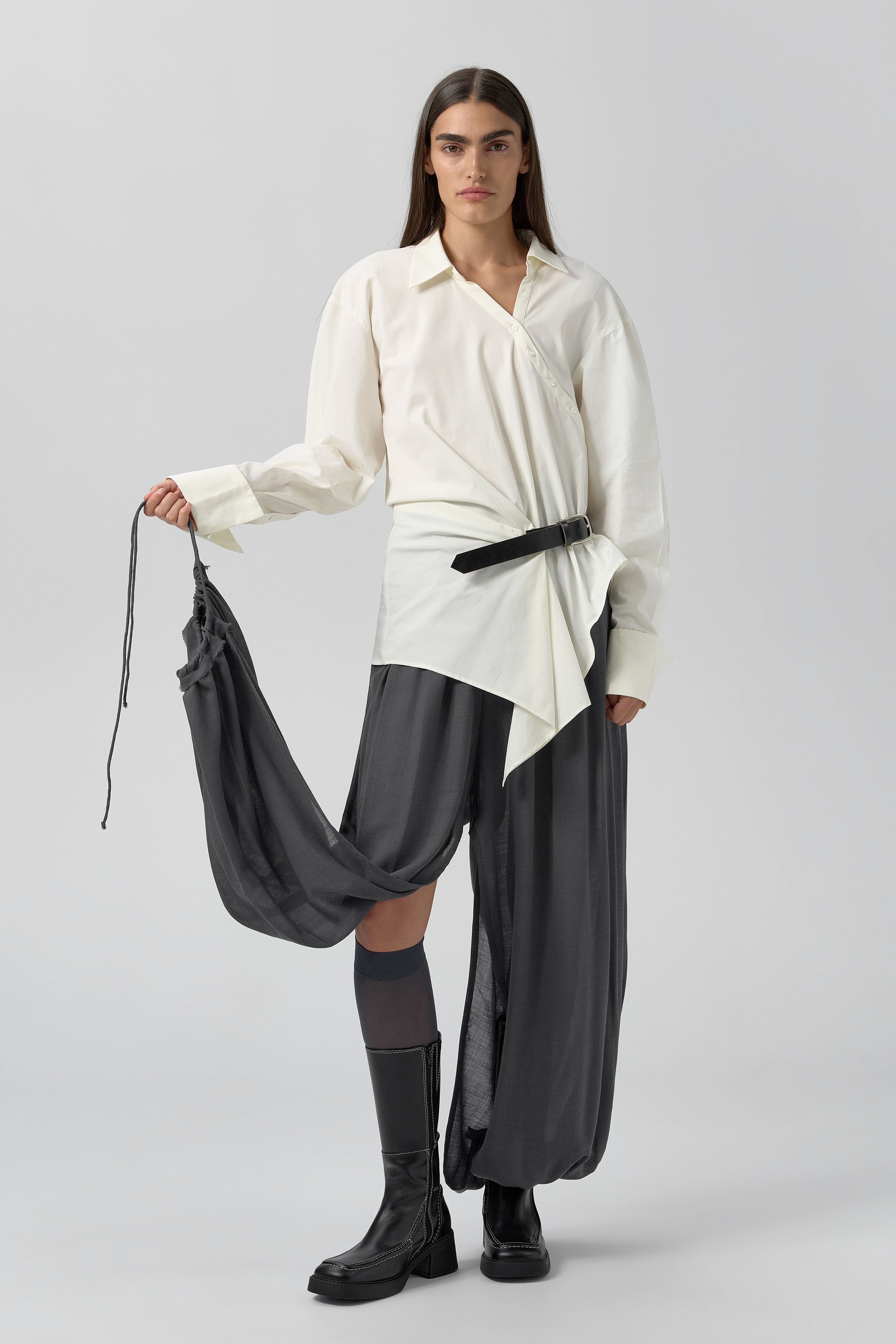 Dagmara Boots - Black Leather White Stitching | Miista | Designed & Handmade in Europe