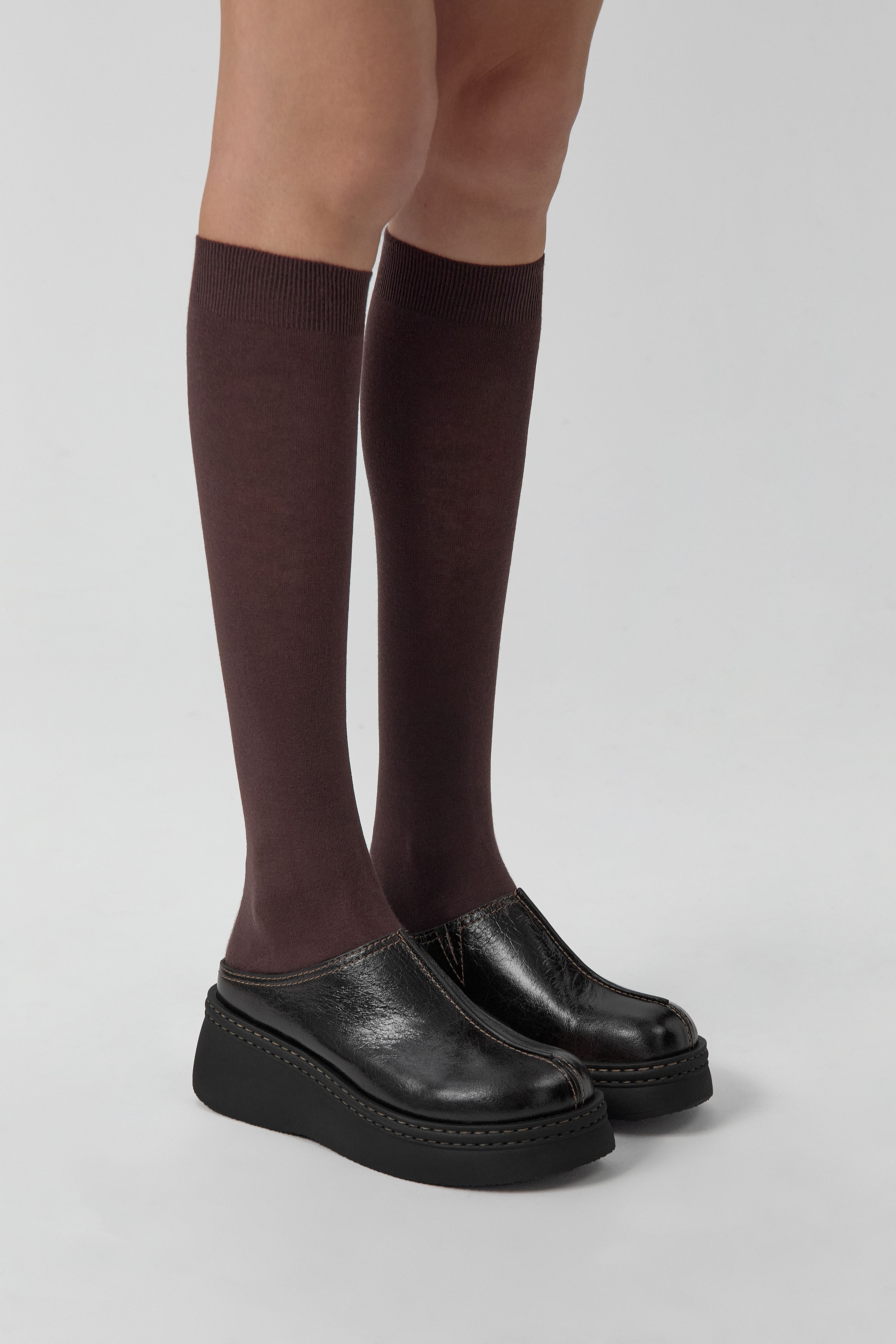 Mego Mules - Dark Brown Shiny Leather | Miista | Designed & Handmade in Europe