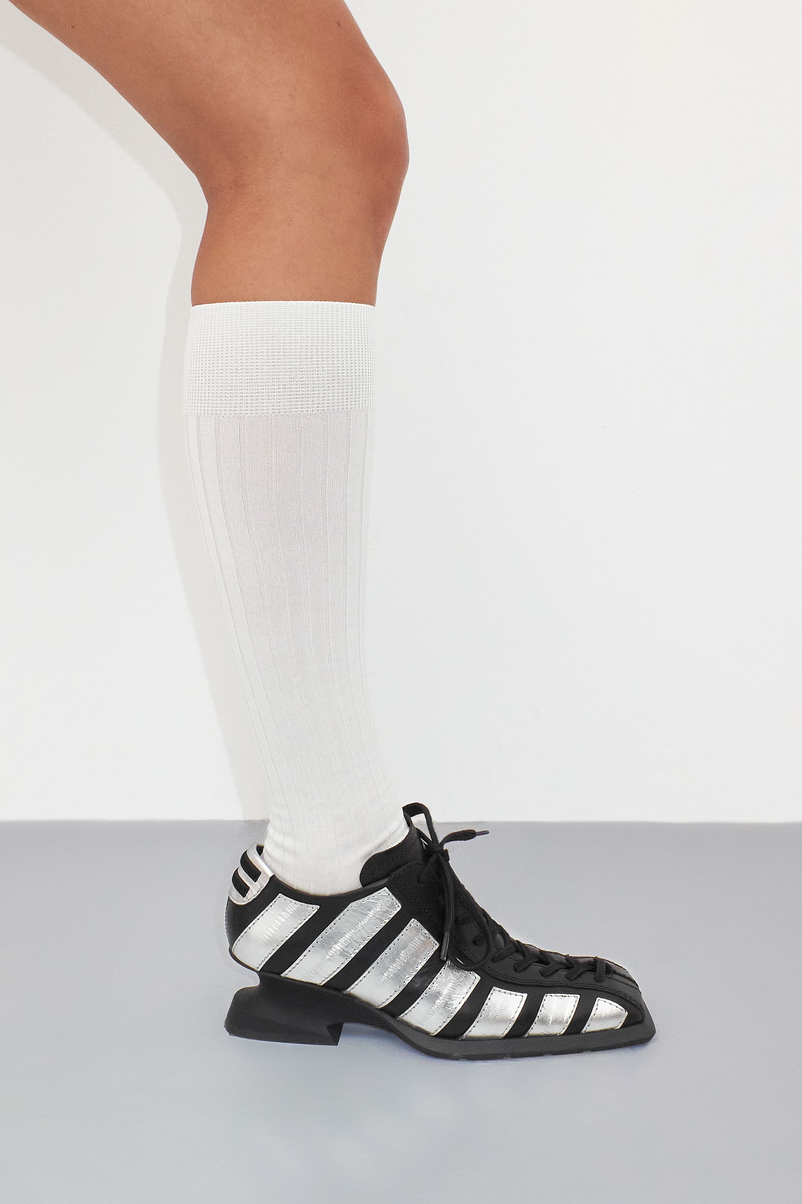 Goldie Silver Wedge Black Sneakers | Designed & Handmade in Europe