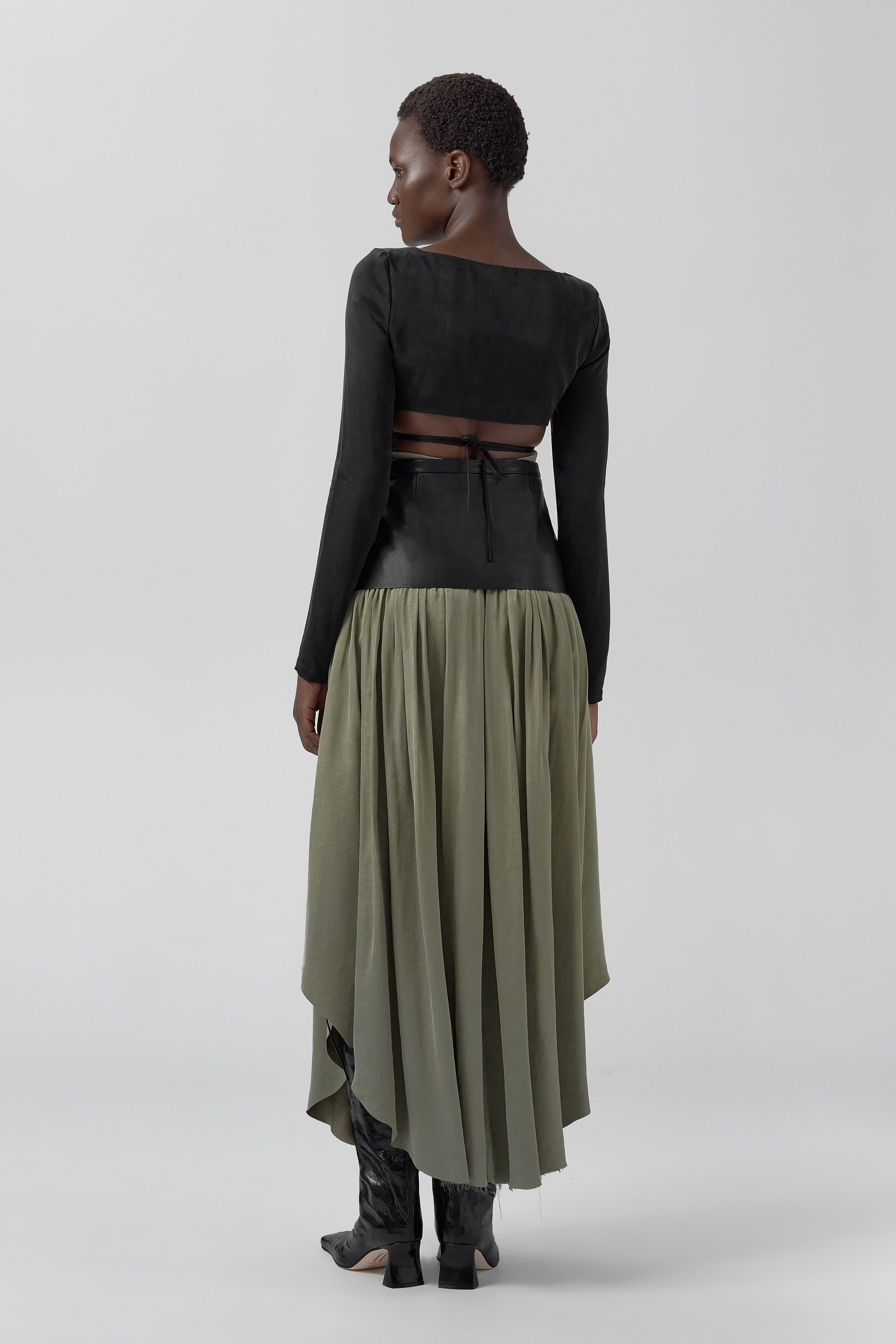 Pat Skirt - Khaki Lyocell Blend | Miista | Designed & Handmade in Europe