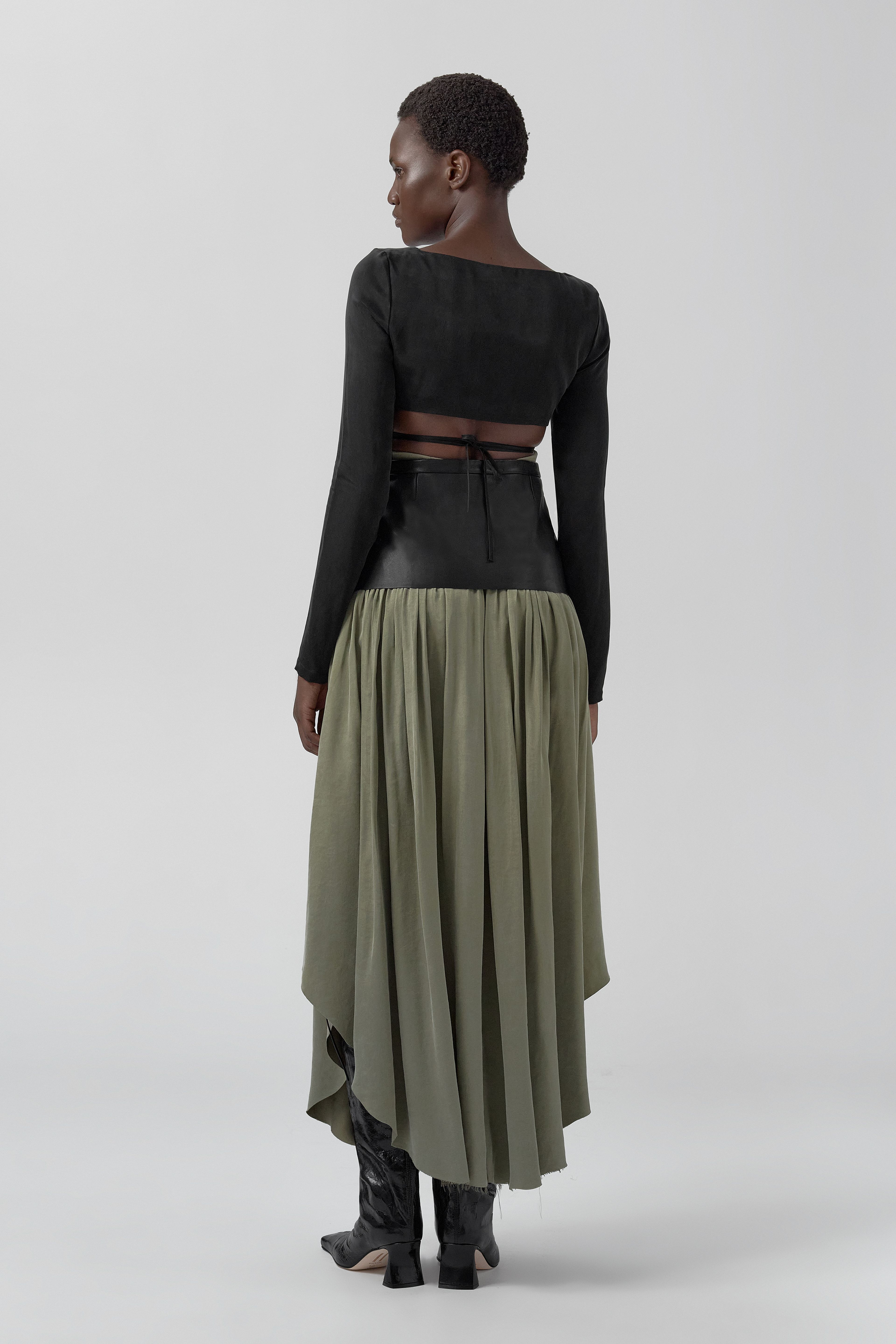Pat Skirt - Khaki Lyocell Blend | Miista | Designed & Handmade in Europe