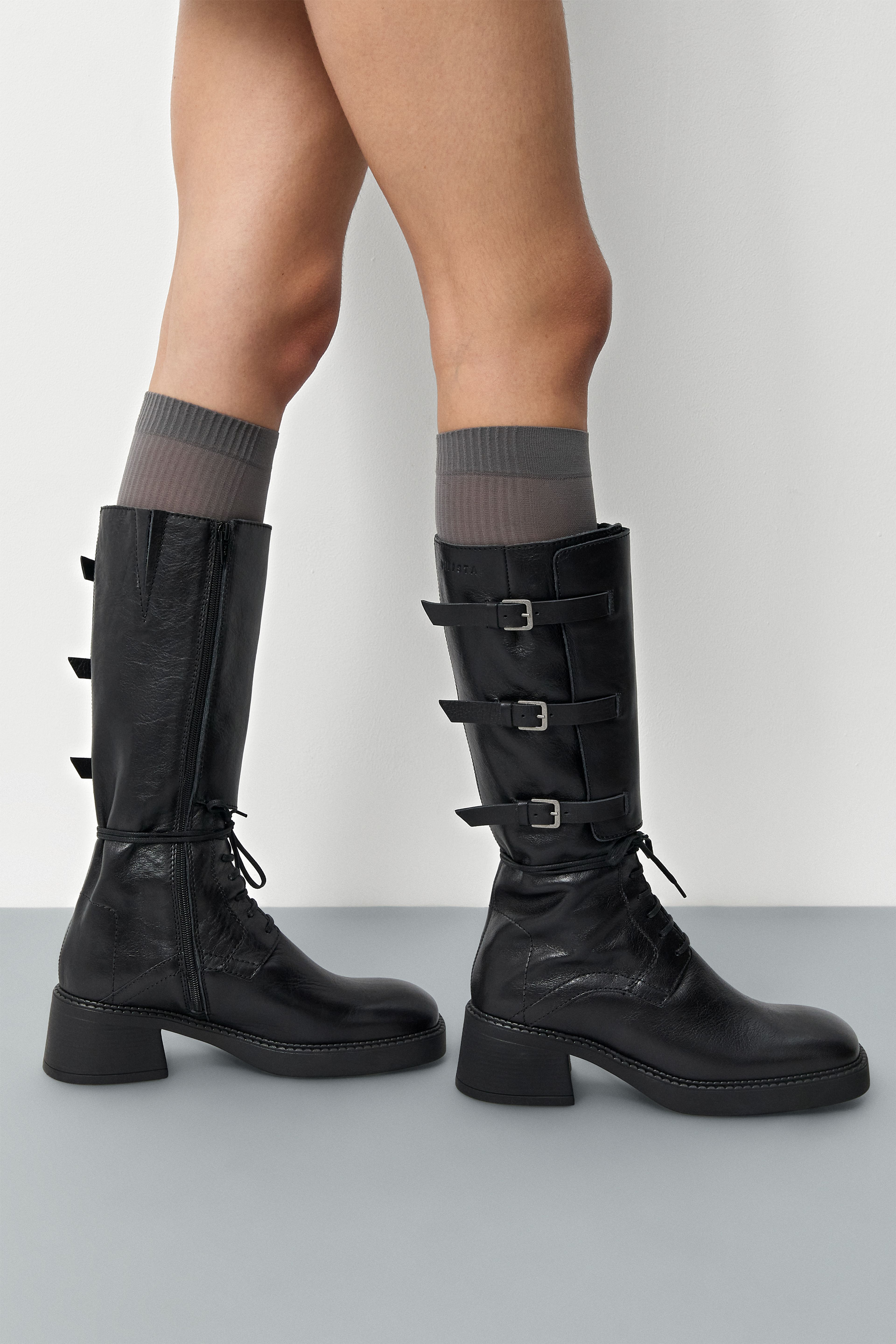 Sigrid Black Tall Boots | Miista | Designed & Handmade in Europe