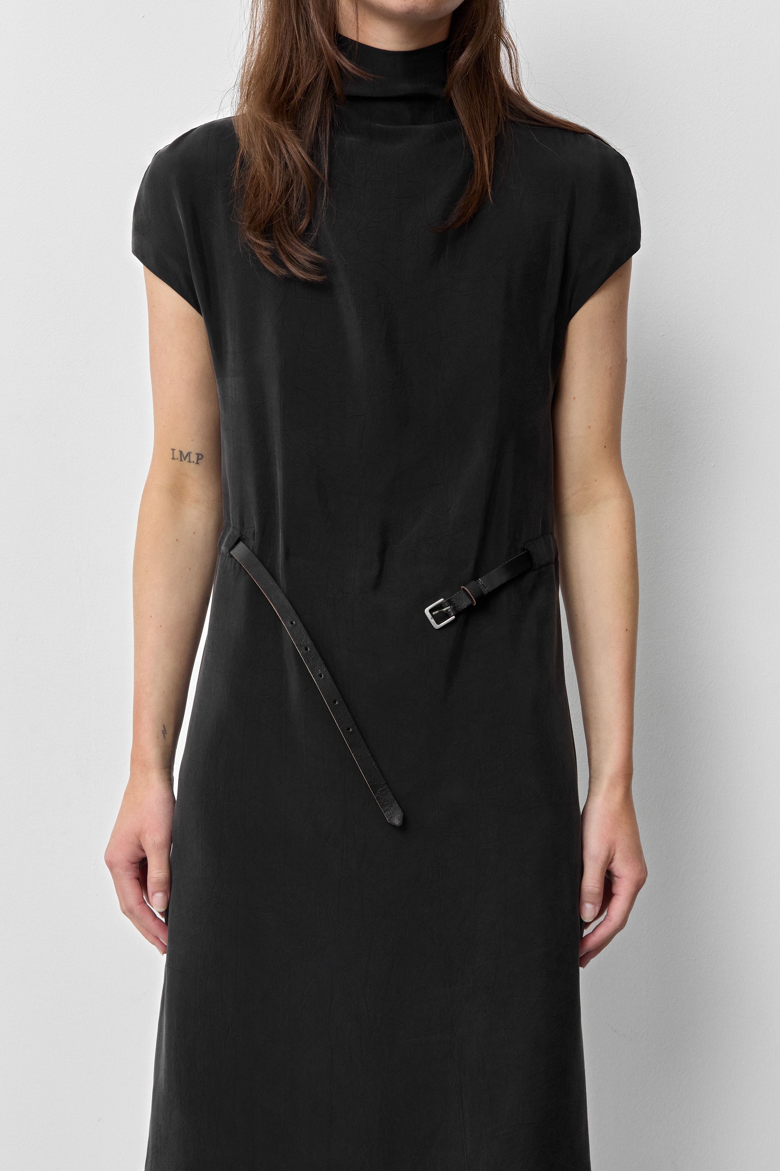 Zinna Dress - Washed Black Cupro | Miista