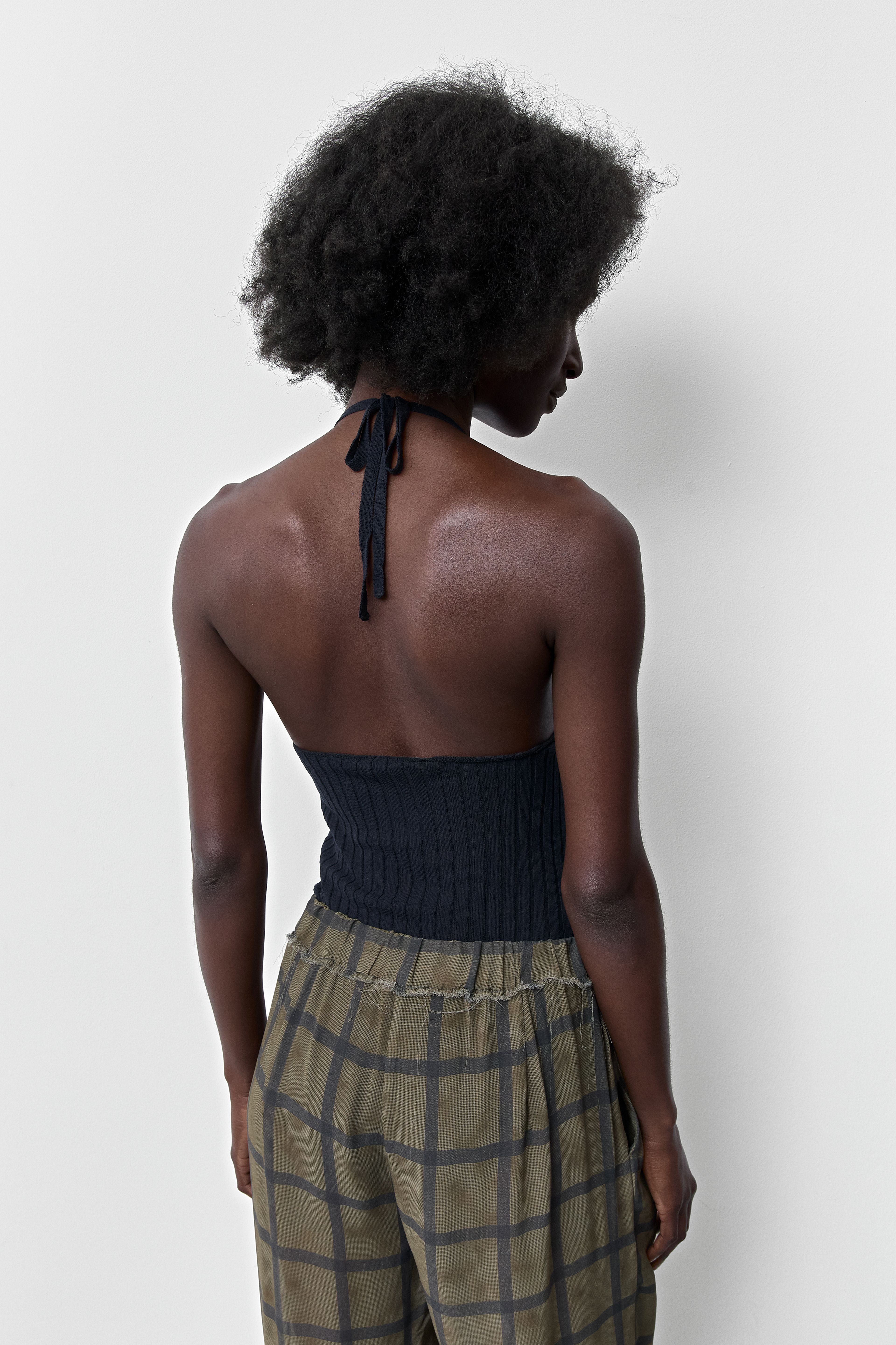 Romina Navy Halter Knit Top | Miista | Designed & Handmade in Europe