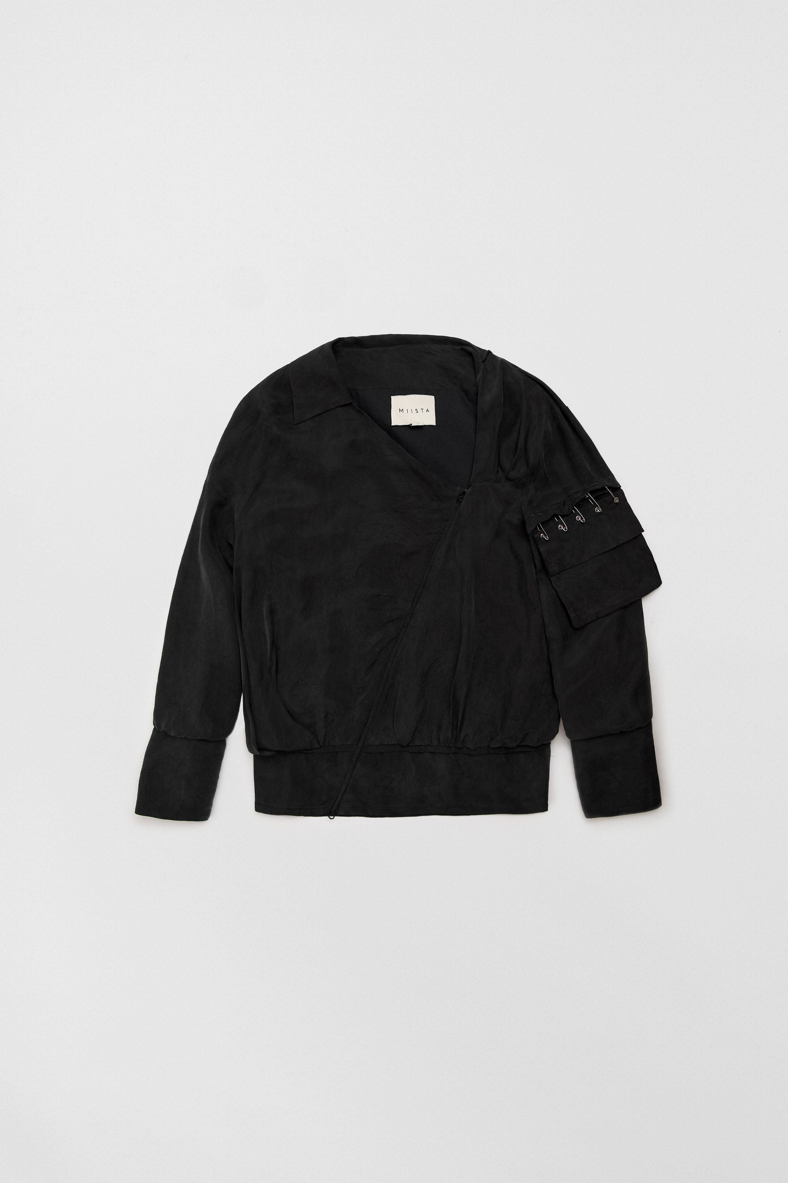 Noxi Black Asymmetric Jacket | Miista | Designed & Handmade in Europe