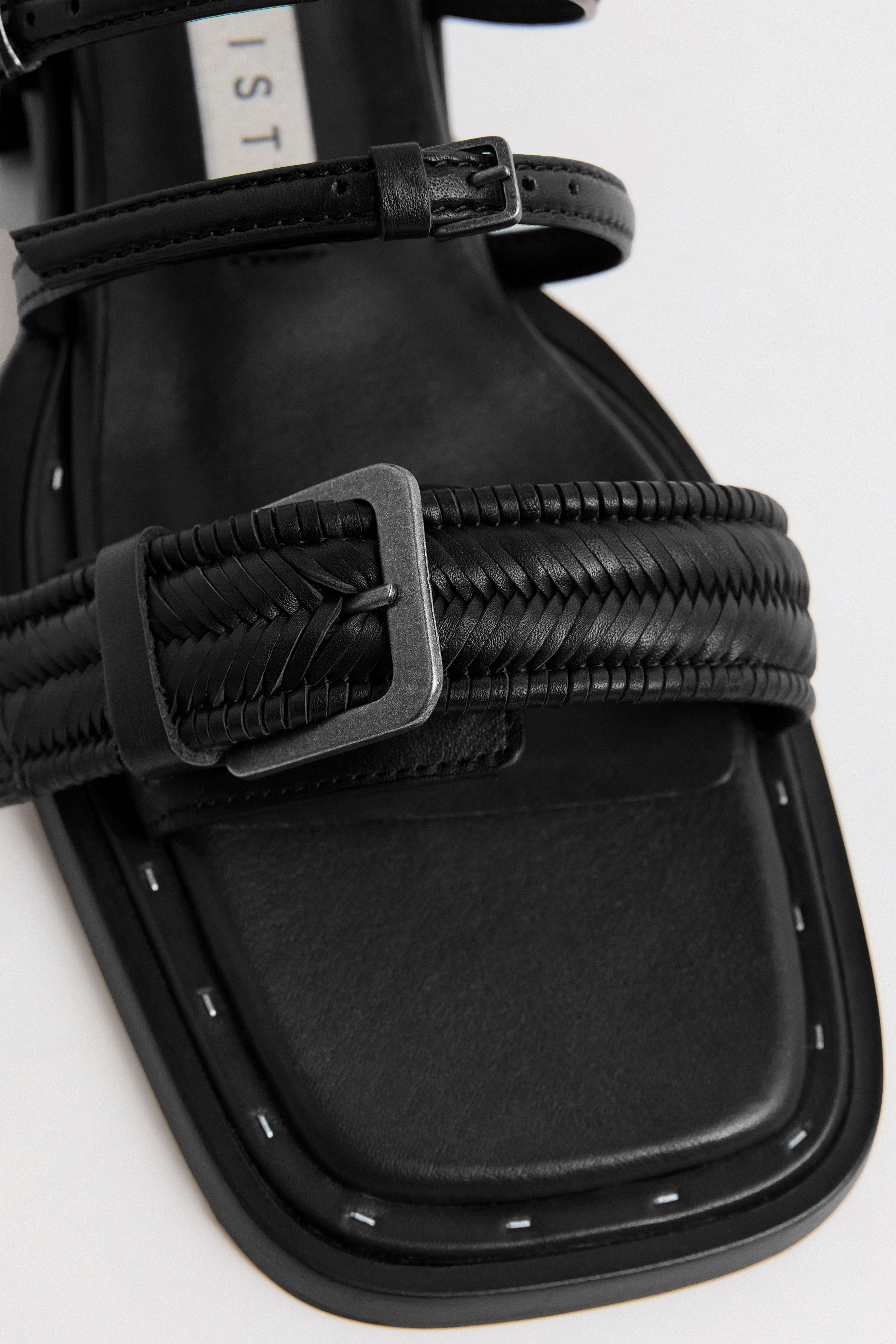 nacha　0324 Nayah Sandals - Black Woven Leather | Miista