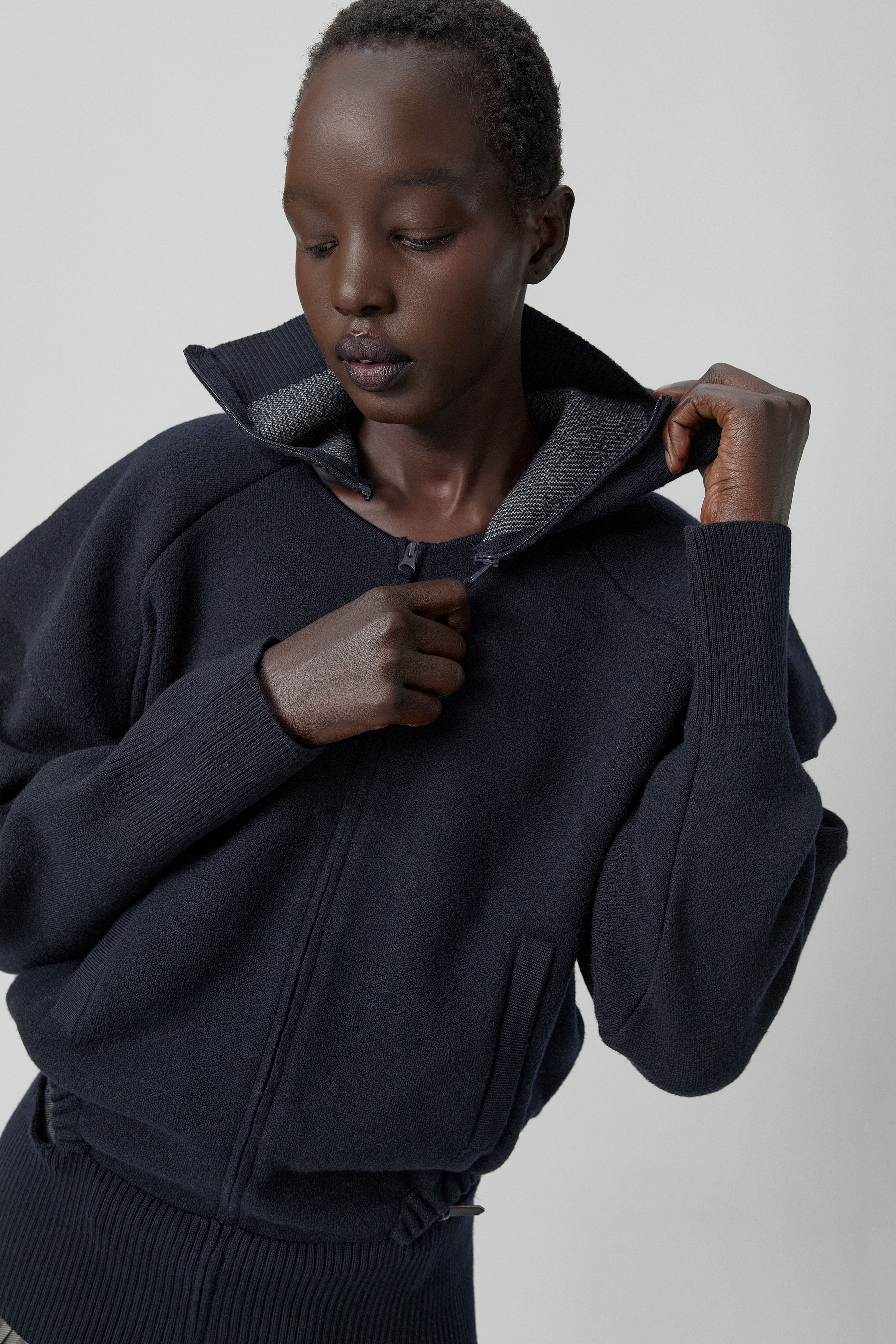 Agnes Jacket - Navy Extra Fine Merino Knit | Miista | Designed & Handmade in Europe