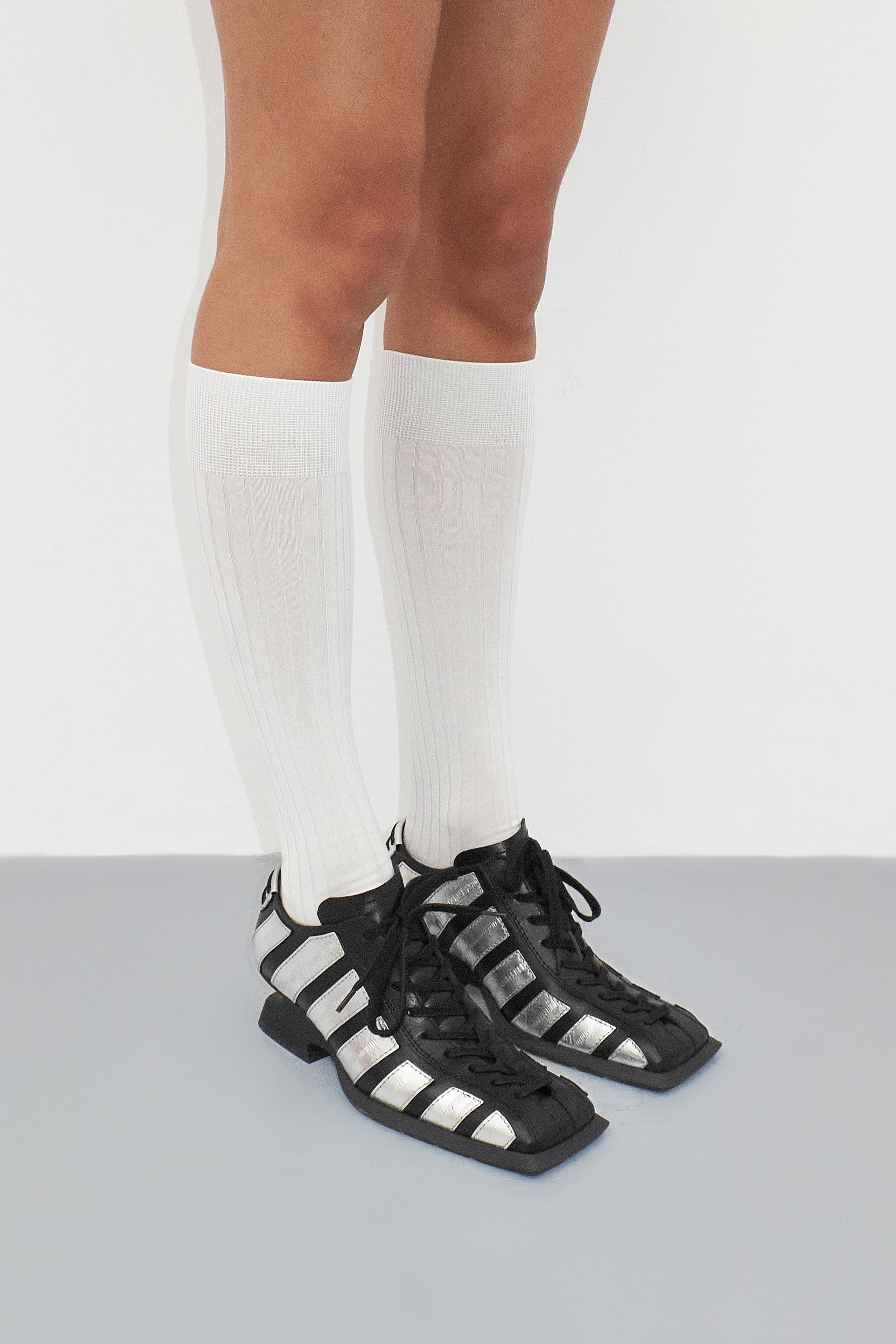 Goldie Silver Wedge Black Sneakers | Designed & Handmade in Europe