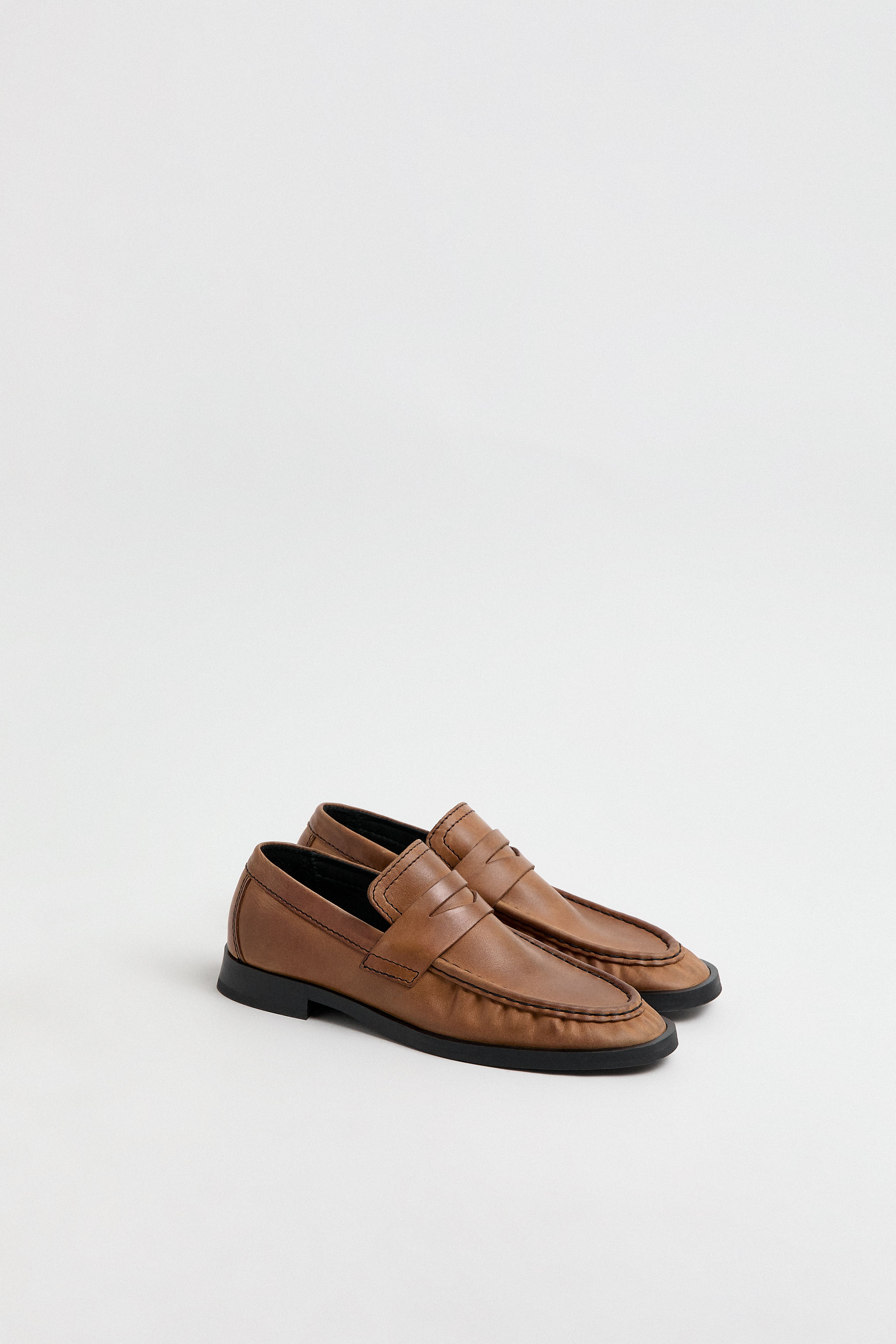 Zita Loafers - Tan Leather Black Stitching | Miista | Designed & Handmade in Europe
