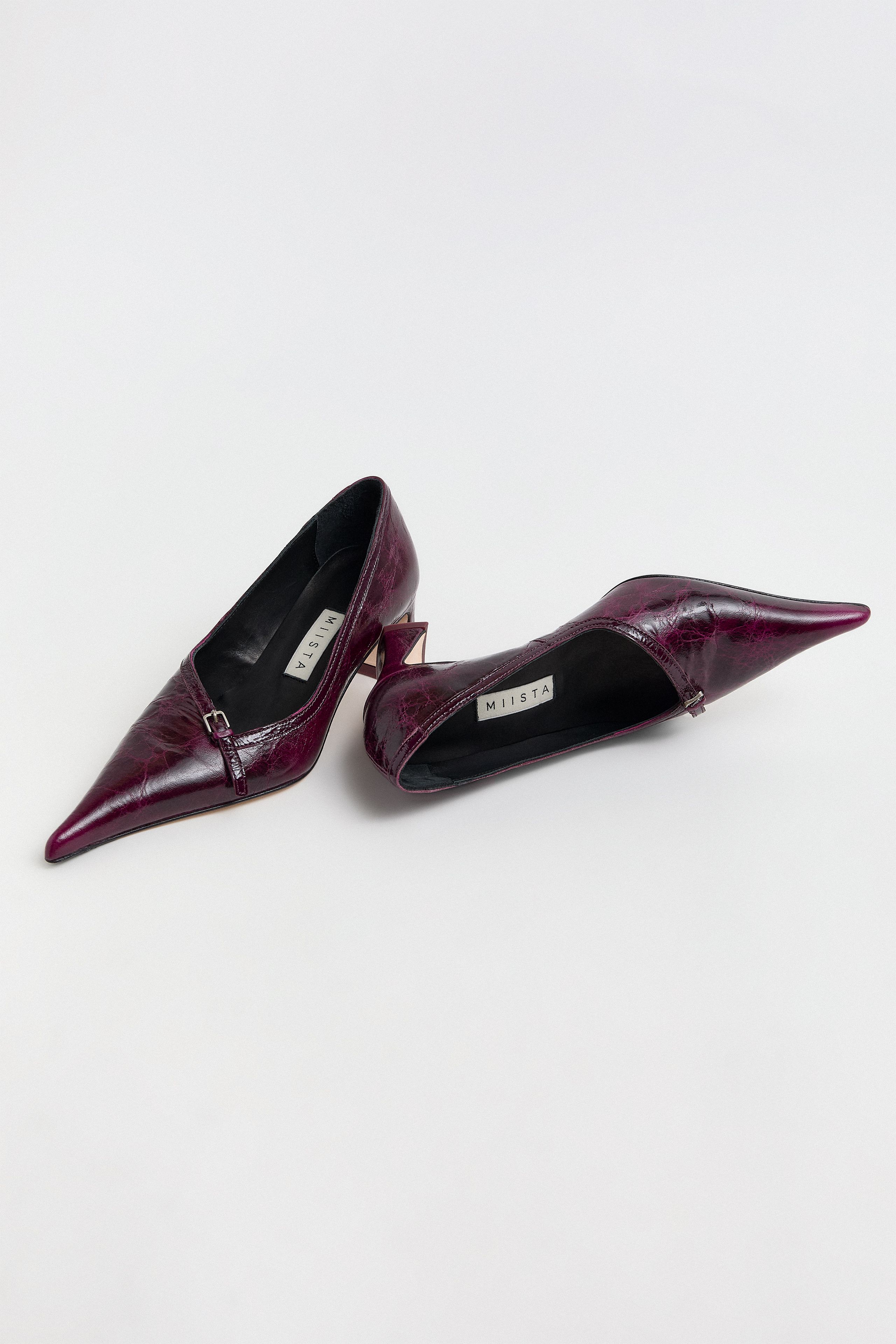 Puqhy Courts - Plum Crinkle Leather | Miista