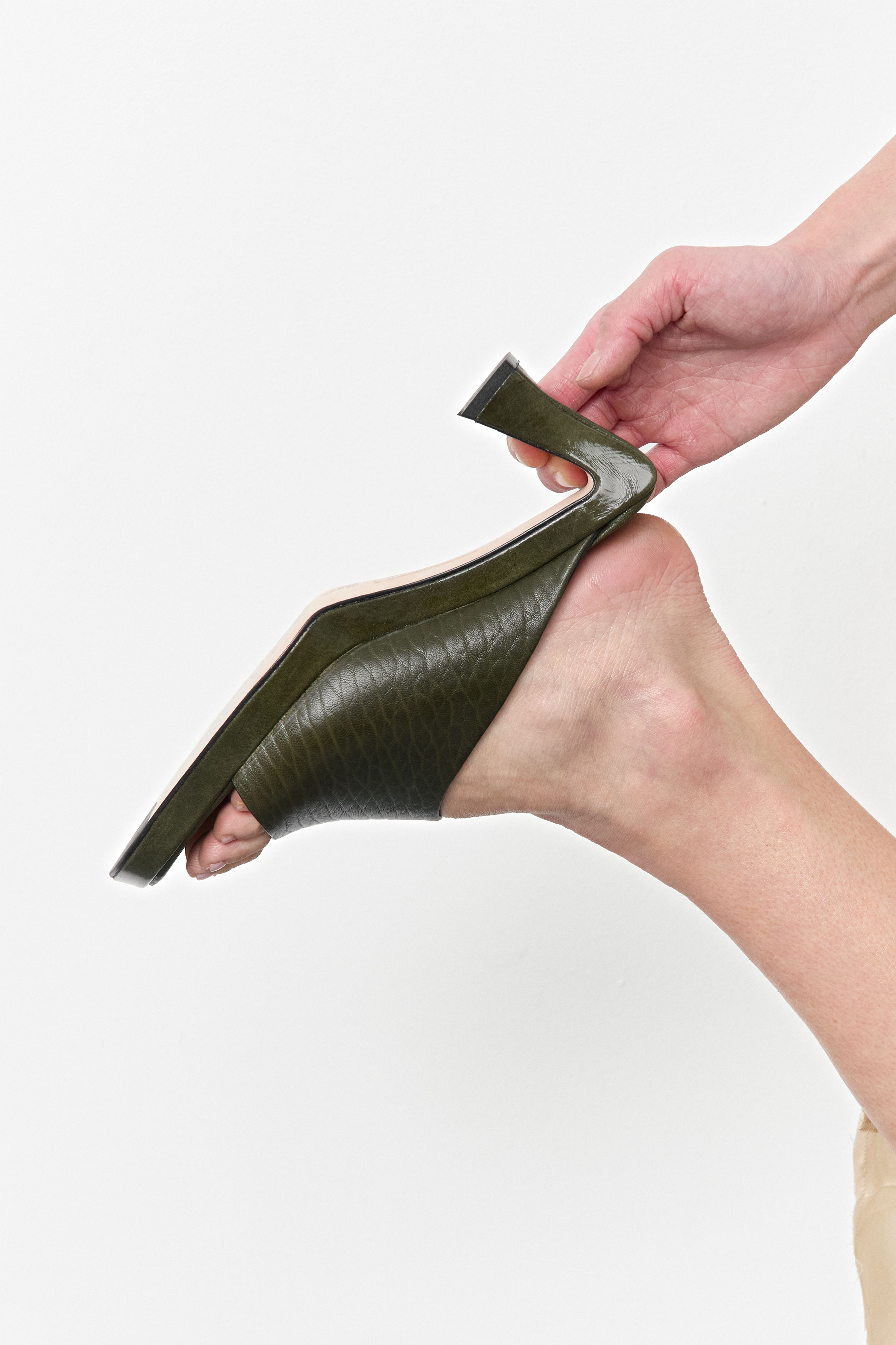  Sonali Khaki Asymmetric Sandals | Miista | Designed & Handmade in Europe