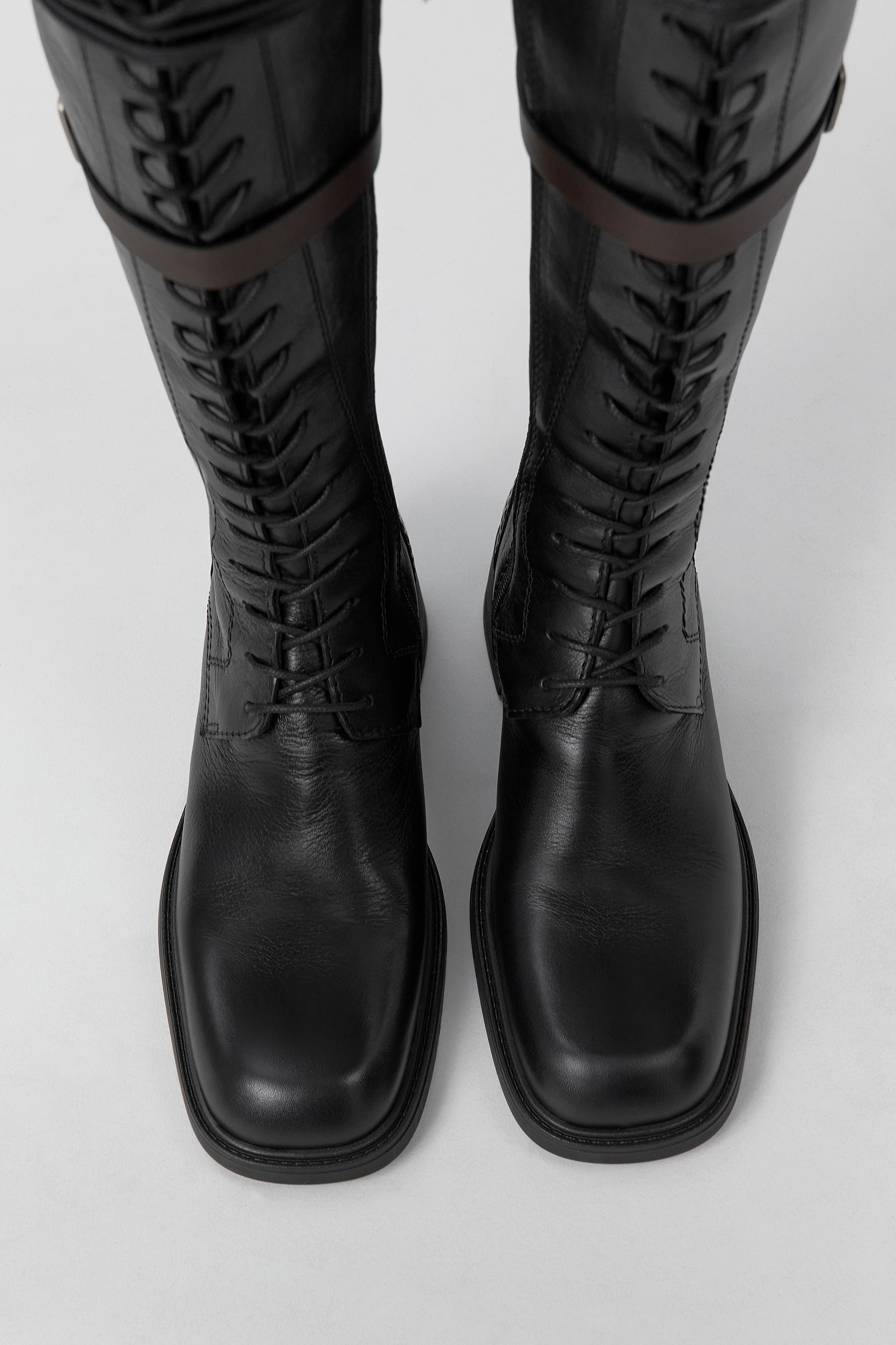 Beatrix Boots - Black Brown Leather| Miista | Designed & Handmade in Europe