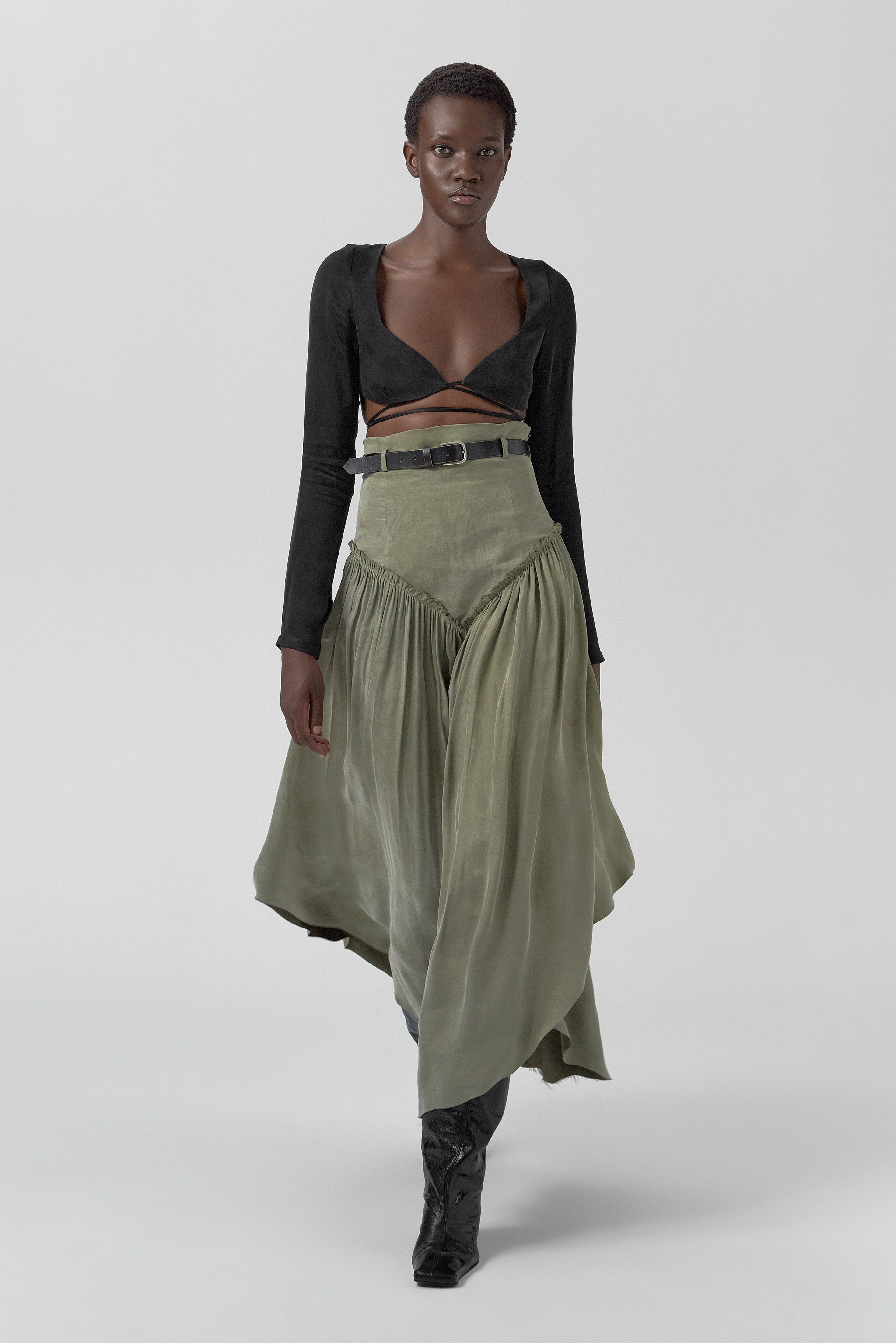 Pat Skirt - Khaki Lyocell Blend | Miista | Designed & Handmade in Europe